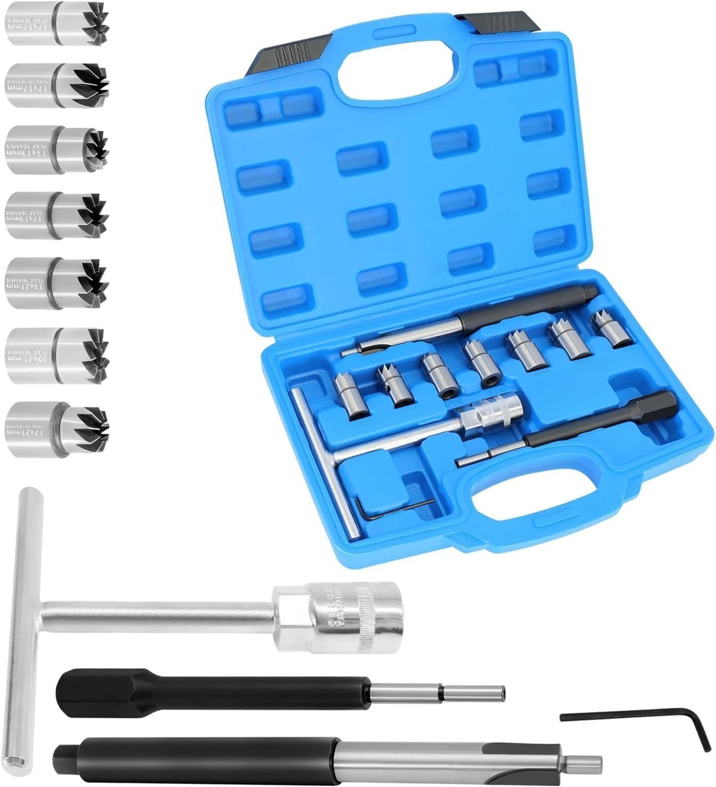 11PCS Diesel Injector Seat Cutter Tool Set Compatible with BMW Mercedes-Benz