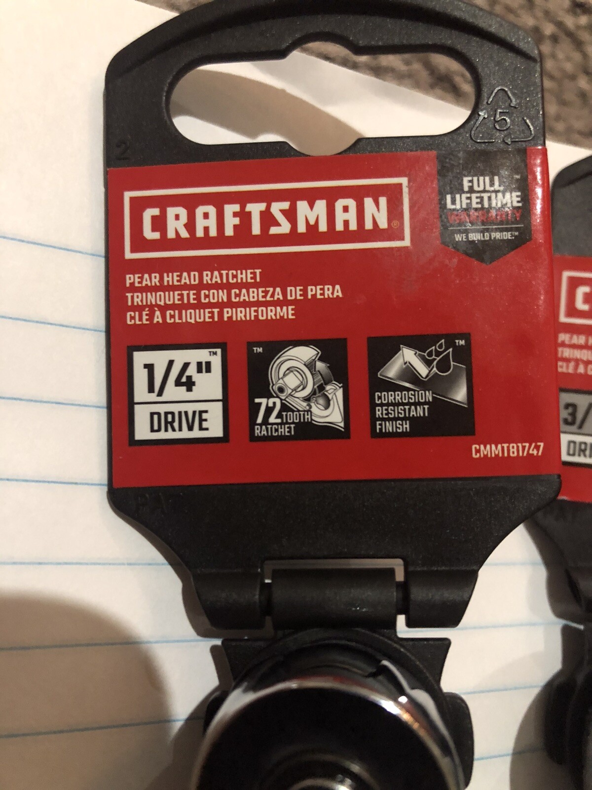 CRAFTSMAN TOOLS 2pc 1/4 3/8 FULL POLISH 72 Tooth Ratchet CMMT8 & CMMT81747