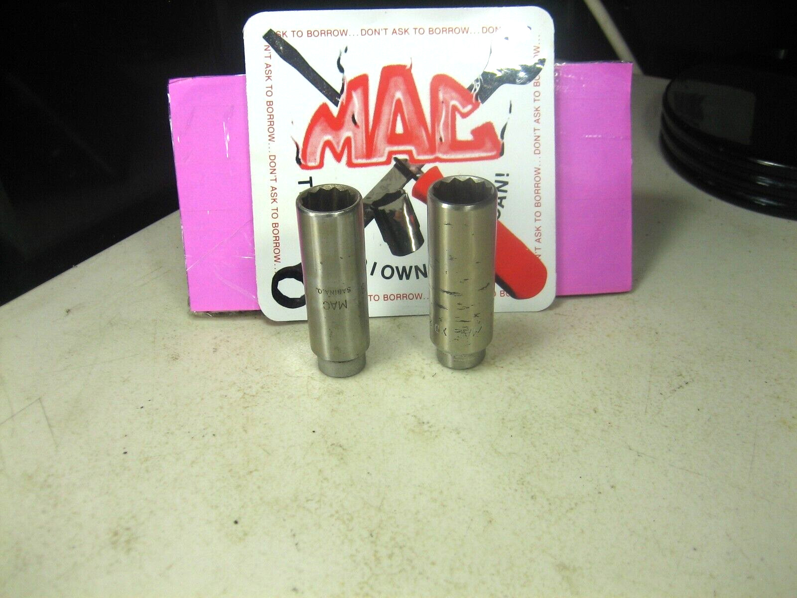 MAC TOOLS – Lot Of 2 Deep Sockets, 3/8″ Drive,12pt (5/8” & 11/16”)