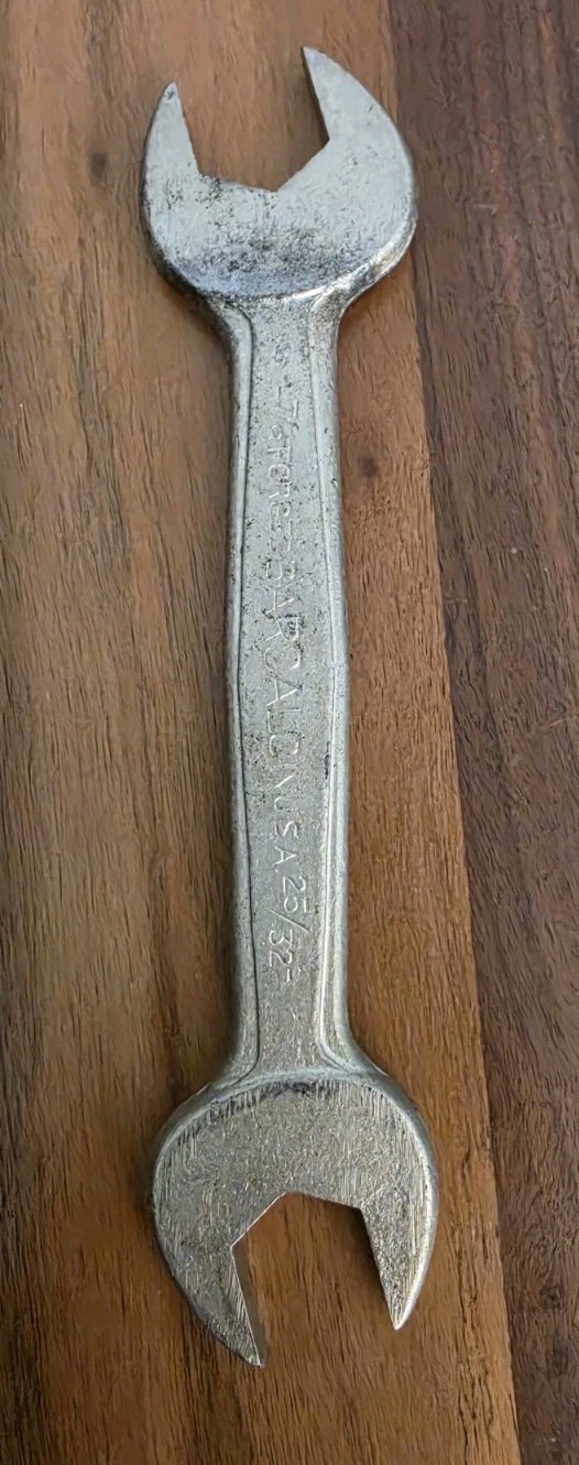 Vintage Barcalo Buffalo Raised Panel Open End Wrench 7/8 x 25/32 USA Tool