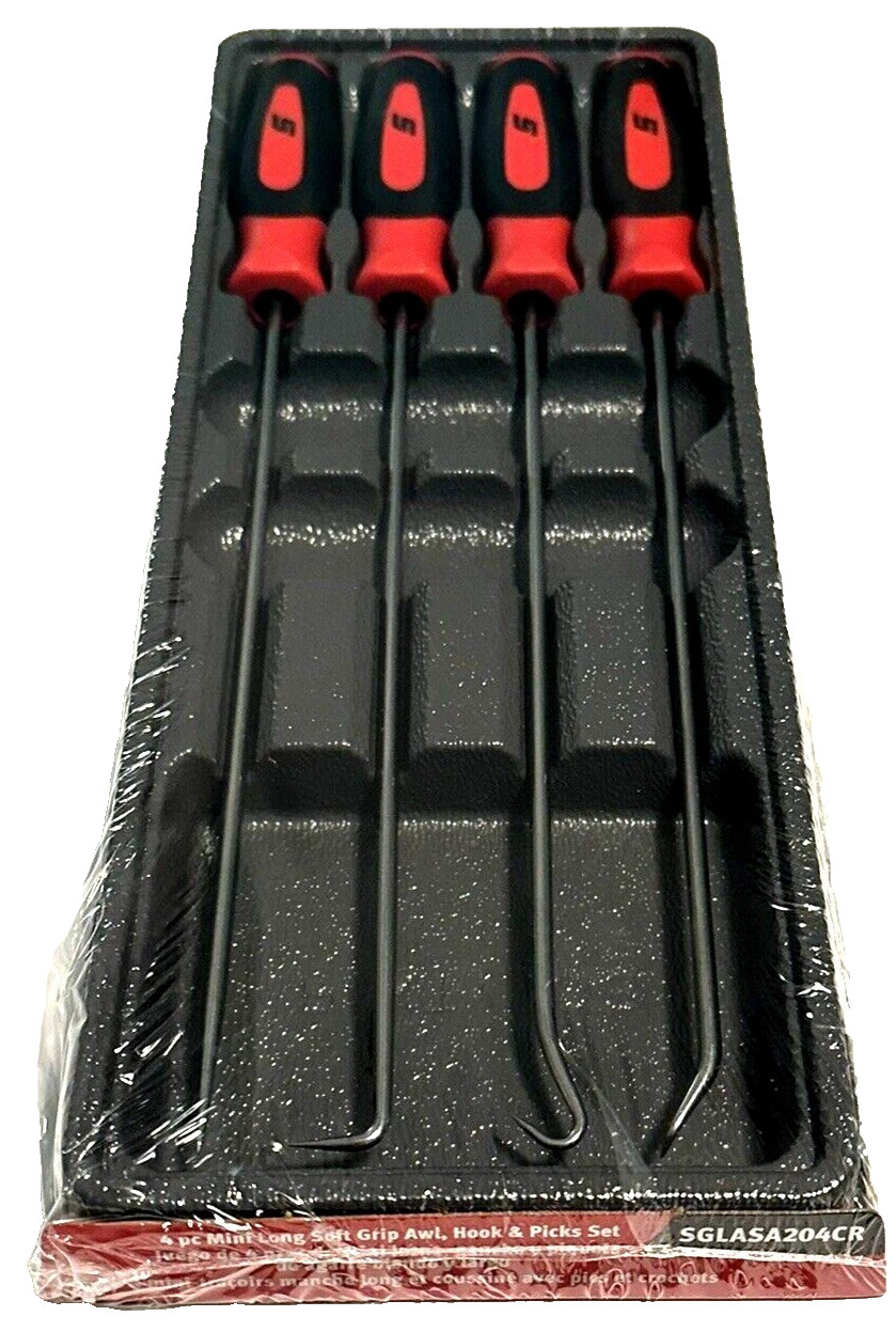 New Snap-on™ Long Pick Set SGLASA204CR Red Soft Handle