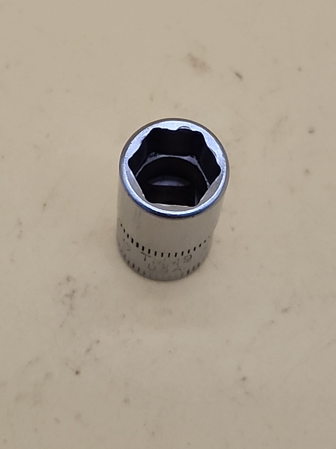 Snap-on Tools 1/4″ Drive 9mm METRIC 6pt Shallow Chrome Socket TMM9 USA