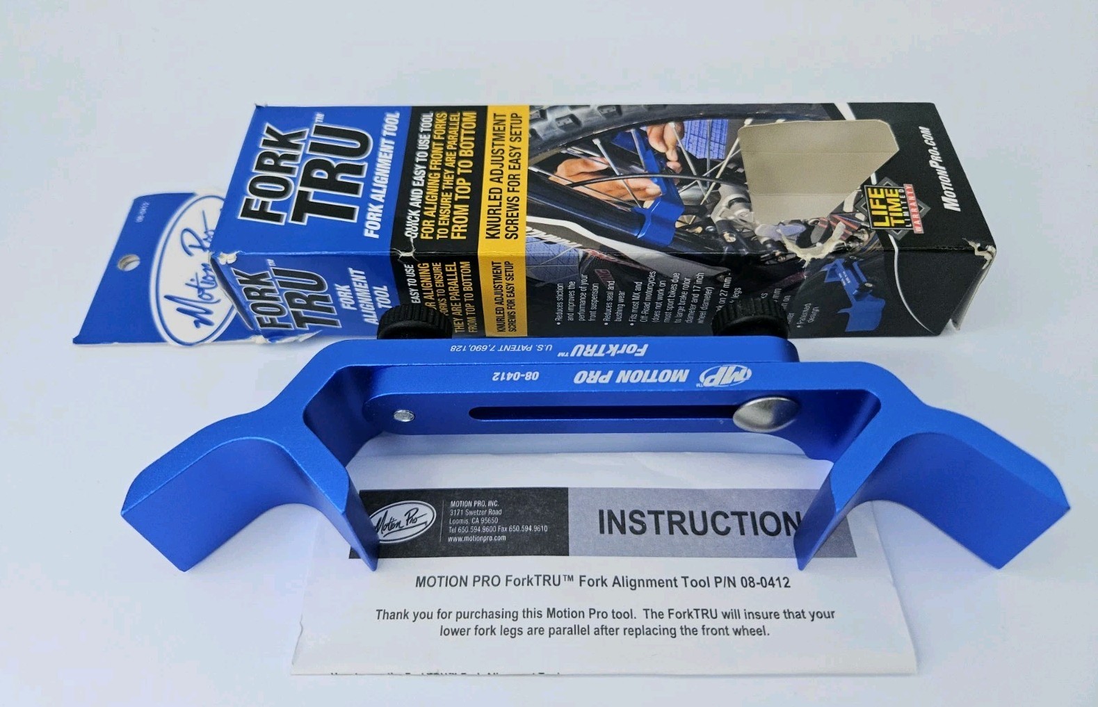 Motion Pro Fork Tru Motorcycle Front End Alignment Tool (08-0412)
