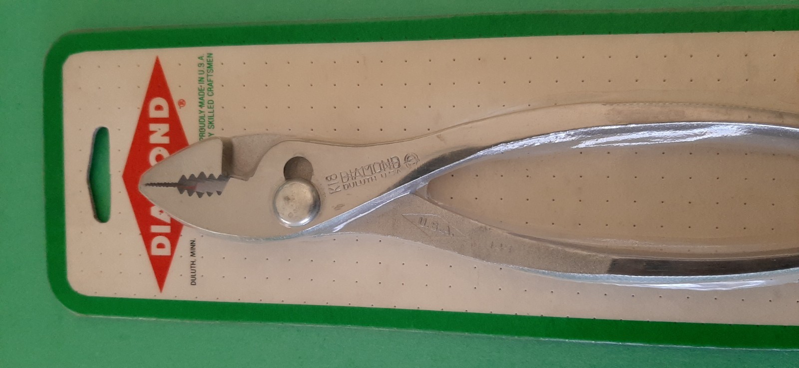 NOS Diamond Horseshoe Duluth USA 8″ K18 K18H Slip Joint Pliers New on card 5J