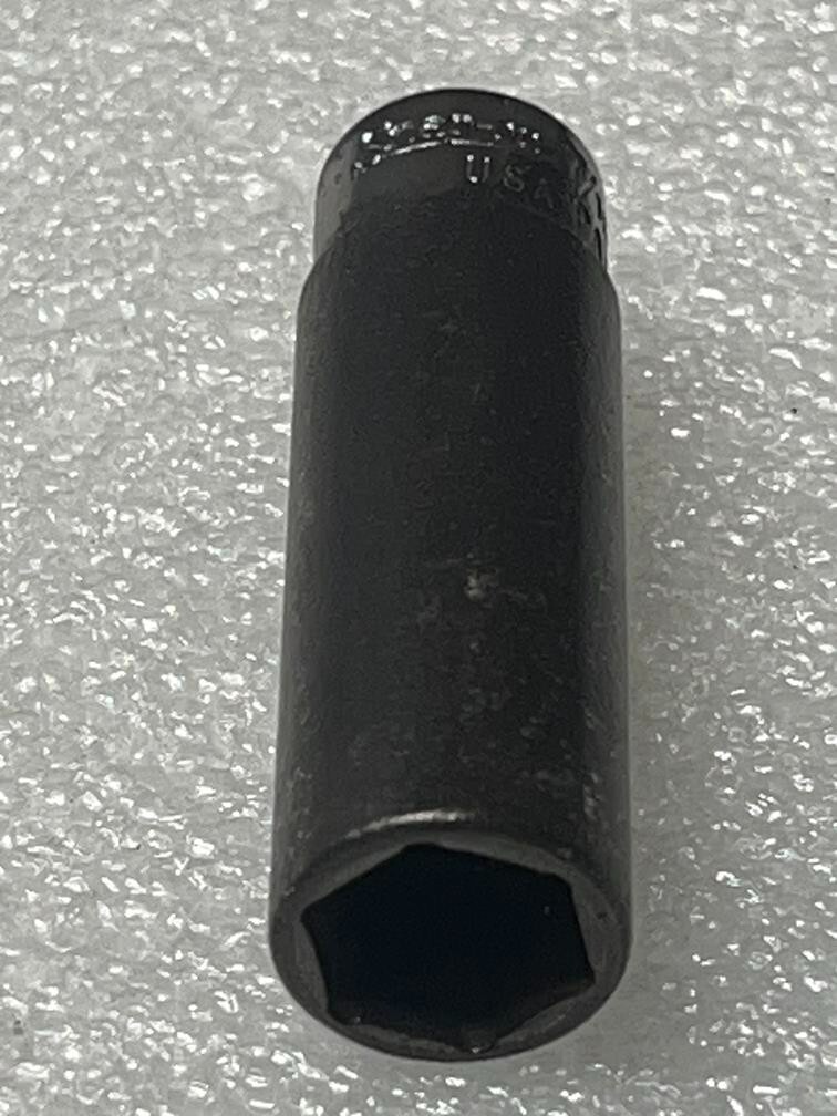 7/16″ SAE SNAP-ON Tools STM14 Flank Drive Deep Socket 1/4″ Drive 6 point USA VTG