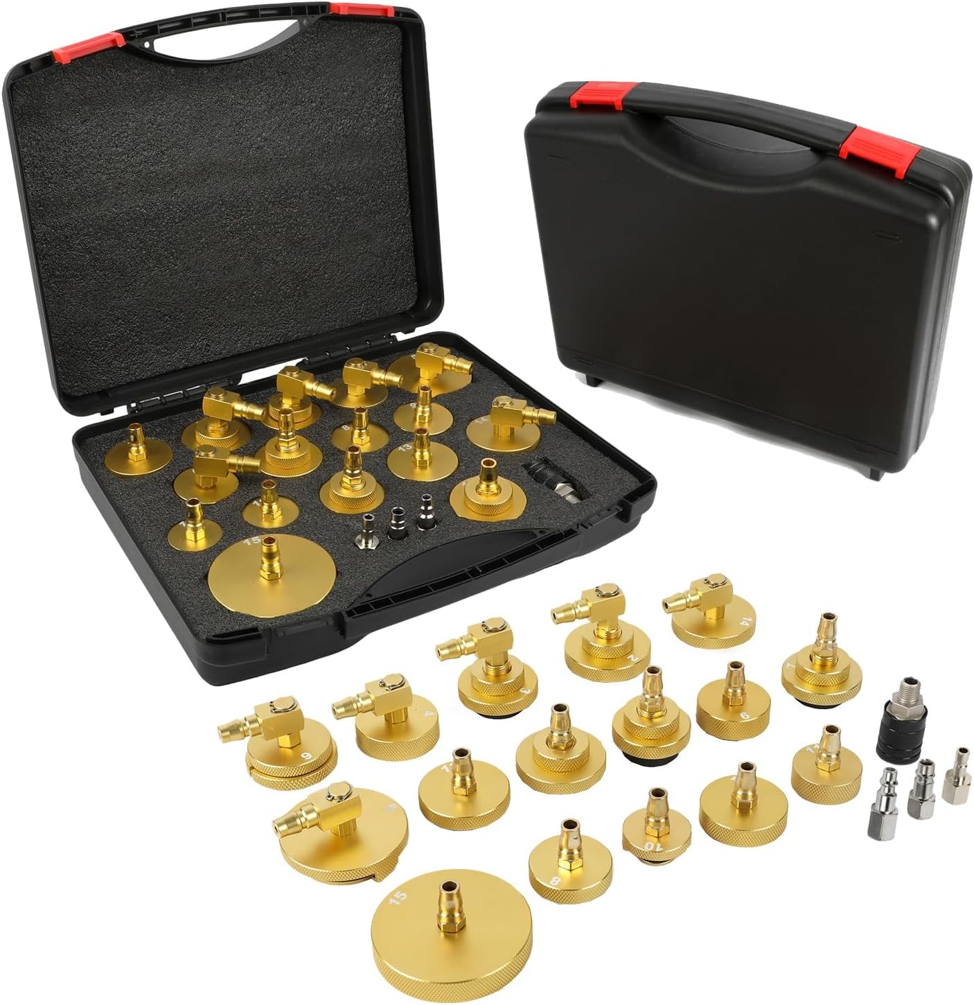 Master Cylinder Bleeder Adapter Kit Cap Brake Fluid Bleeding Fit For Toyota Ford