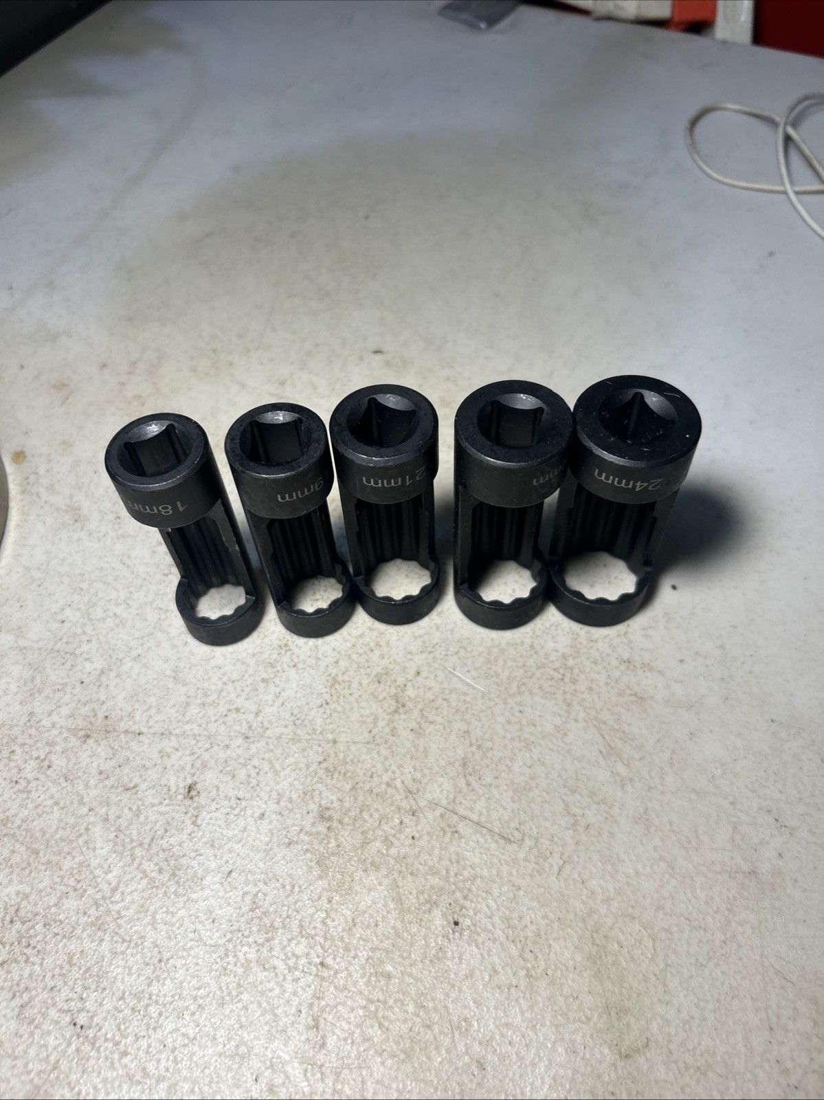 5pcs Strut Nut Socket 18mm 19mm 21mm 22mm 24mm 1/2”Drive Suspension Shock Tool