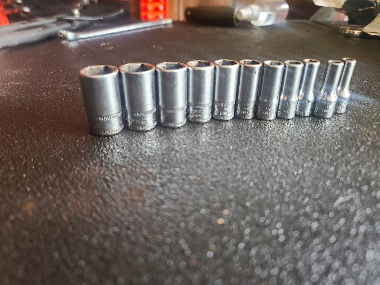 Snap-On 112TMMSY 11pc Metric 1/4″ Drive Semi-Deep Socket Set 5-14