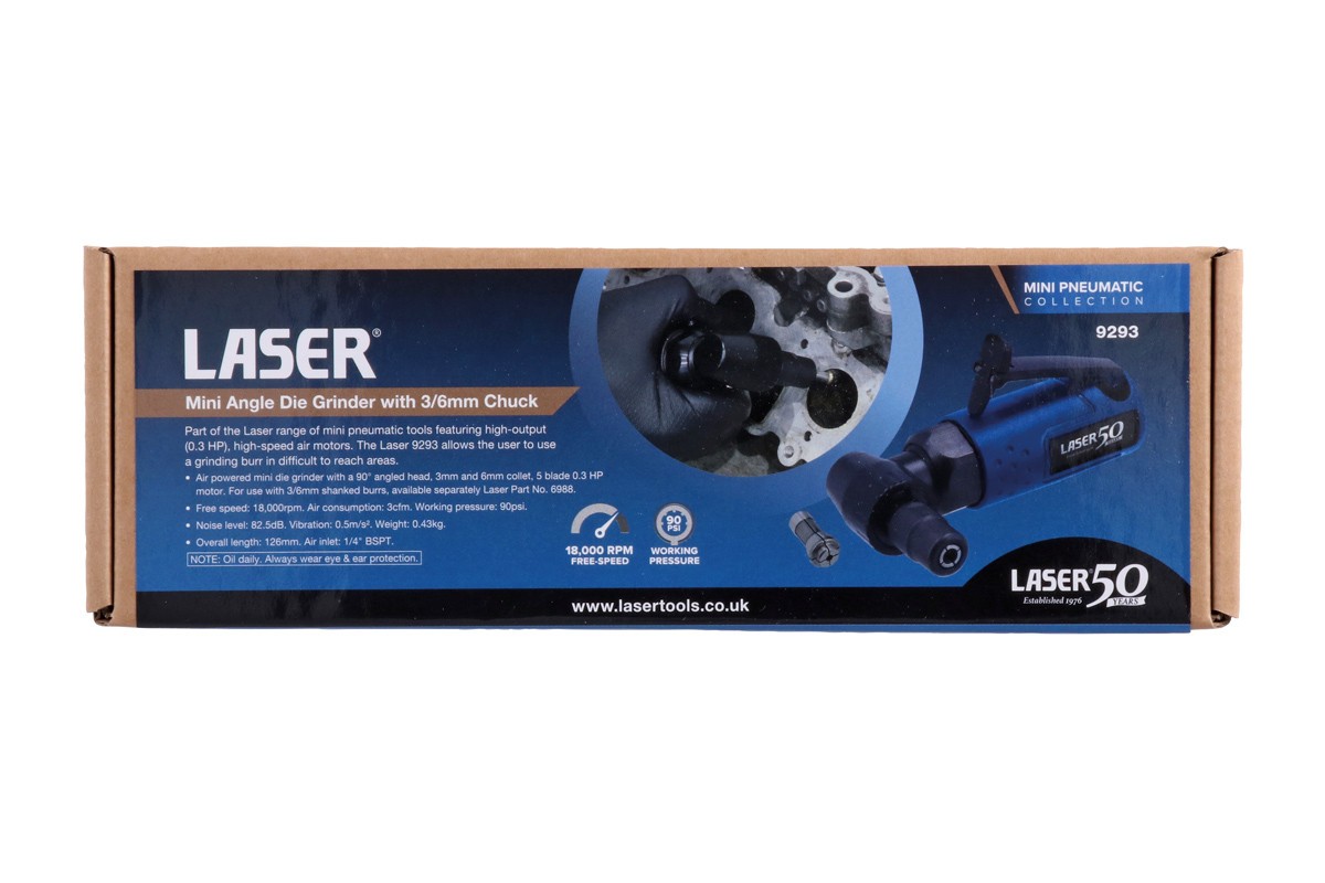 Laser Tools 9293 Mini Angle Die Grinder with 3mm/6mm Chuck