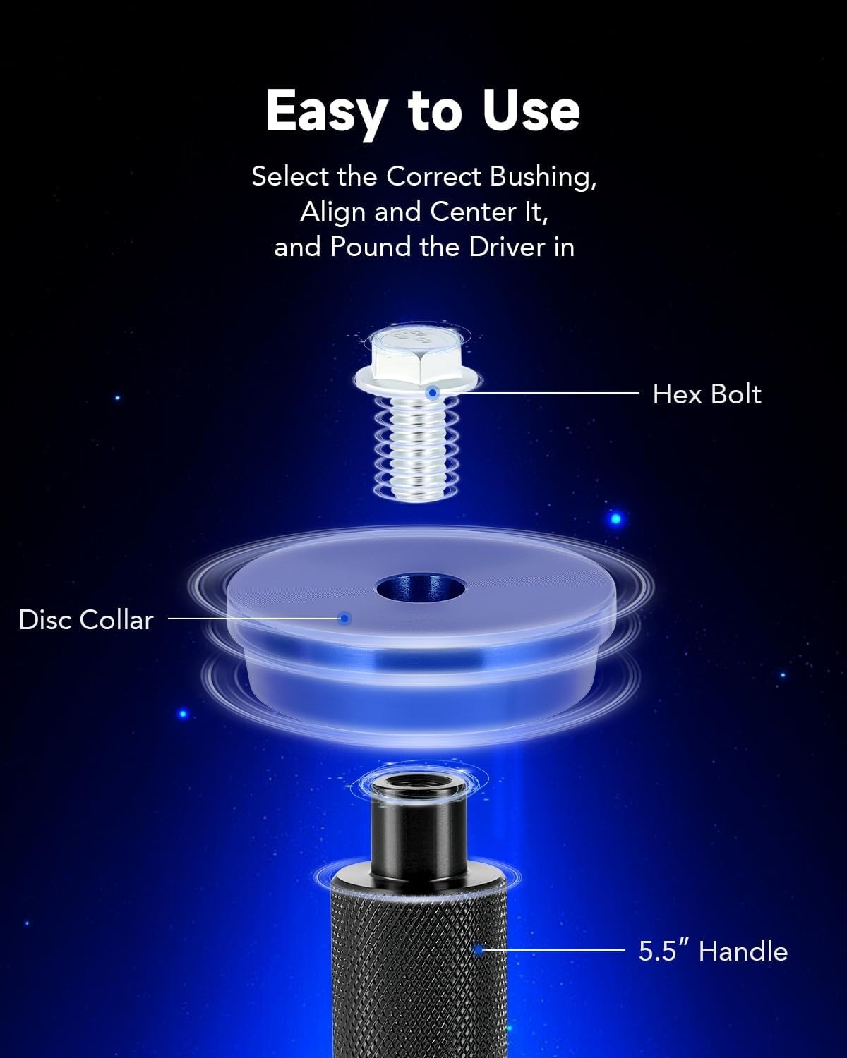 Versatile Bearing Driver Kit with Non-Slip Grip and Easy Identification