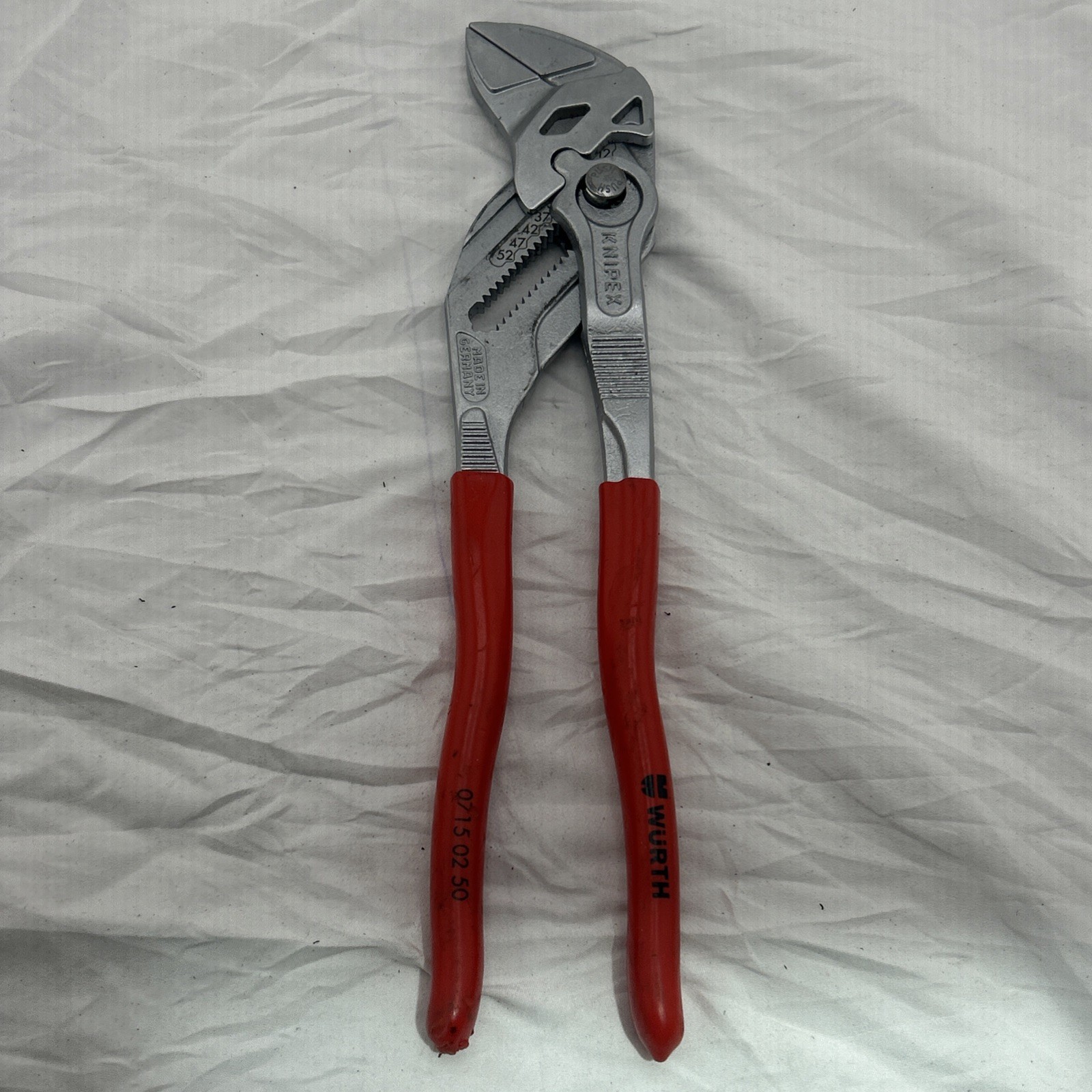 Wurth Plier Wrench Tool Parallel Jaws Push Button Adjustment 270mm 0715 02 50