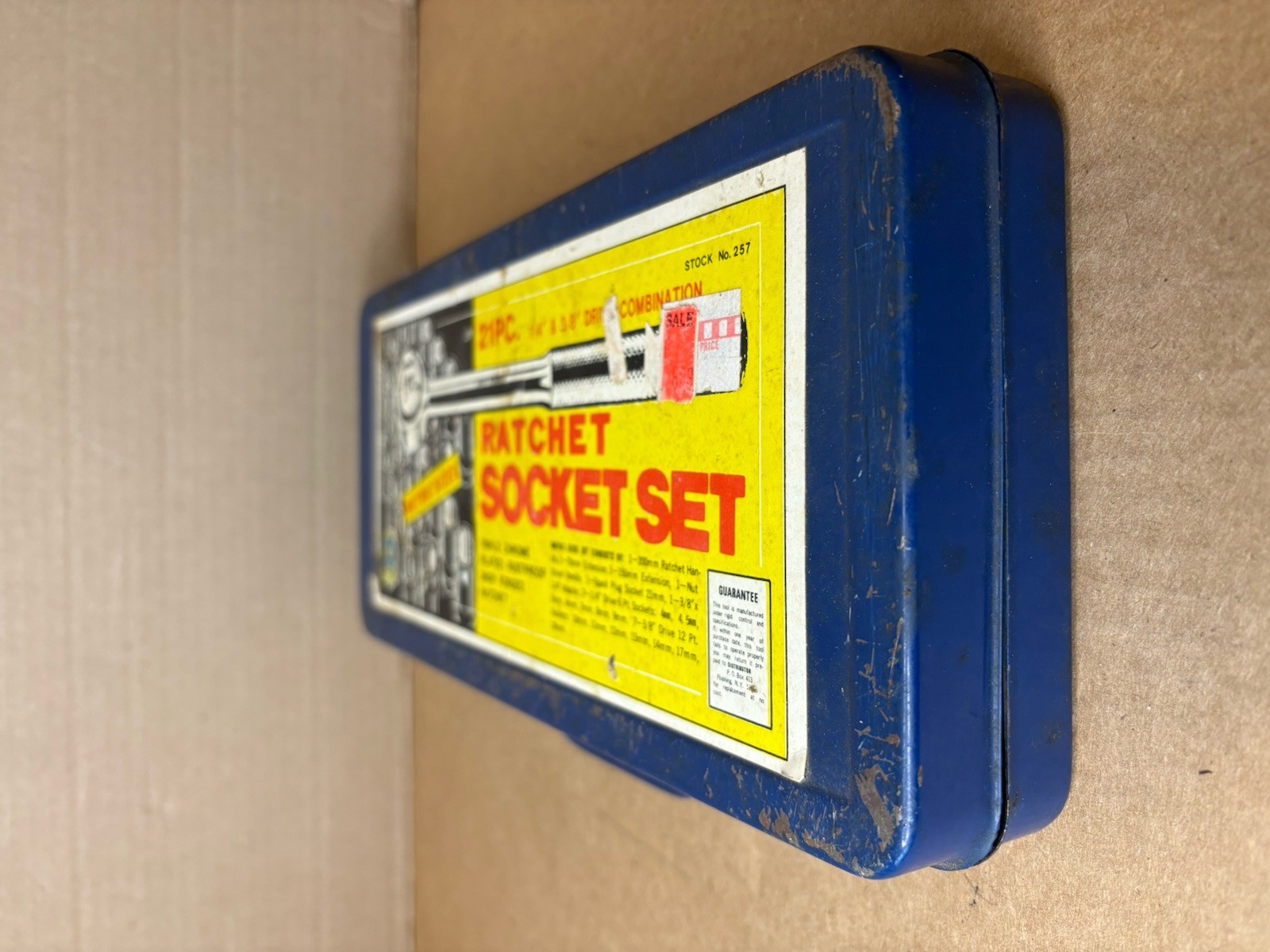 Vintage Royal Tools Tin Case ONLY for Ratchet Socket Set 257 Metric NO Contents