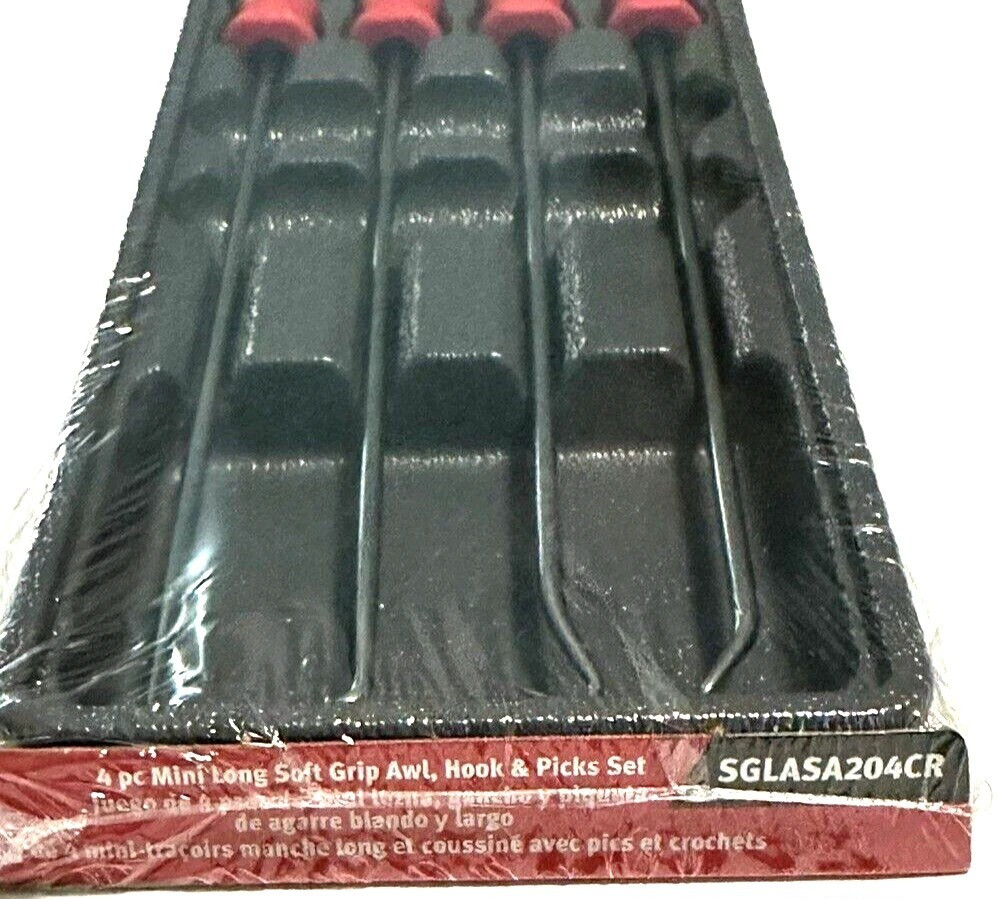 New Snap-on™ Long Pick Set SGLASA204CR Red Soft Handle