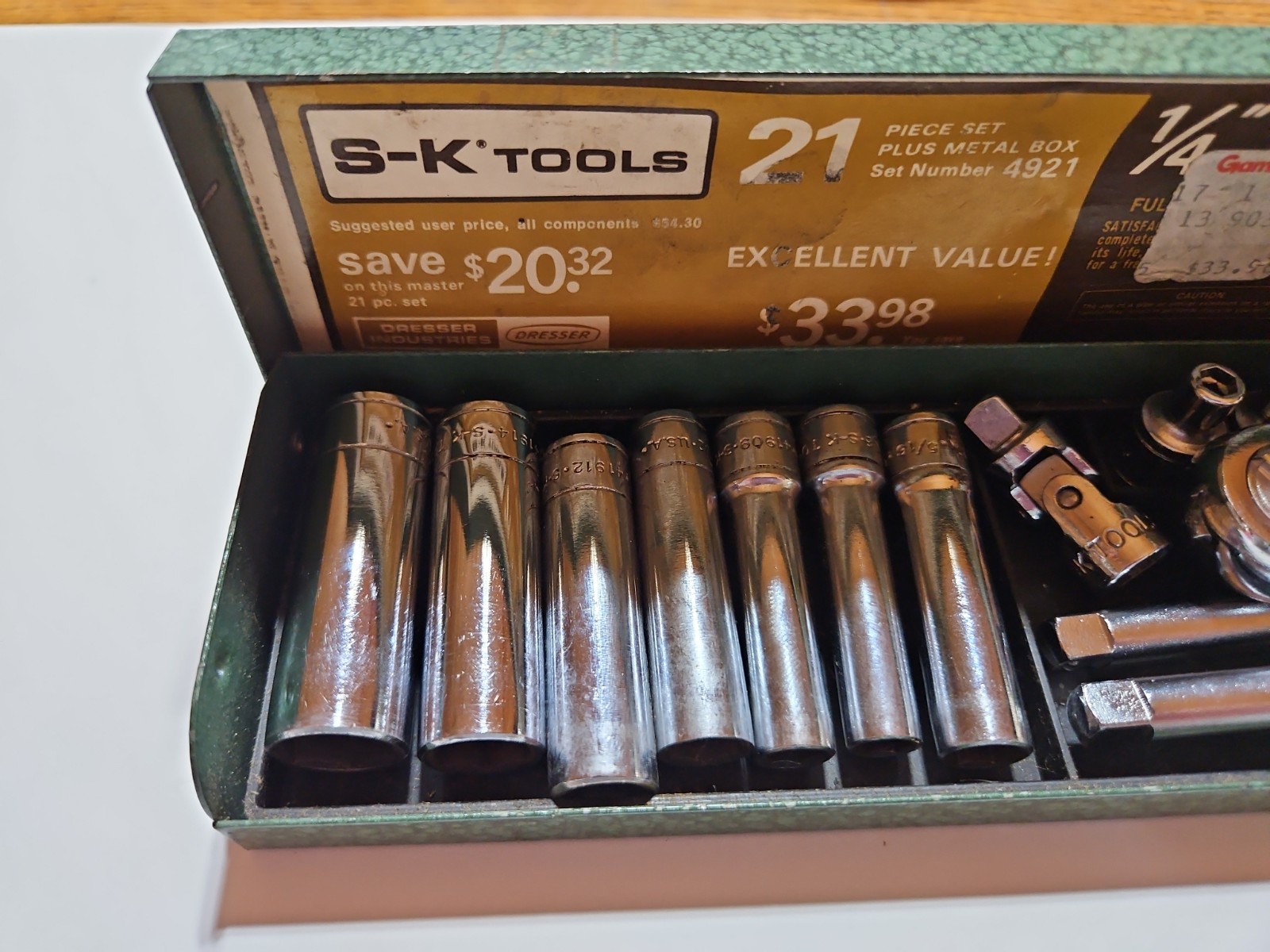 S-K Tools 21 piece socket set NOS