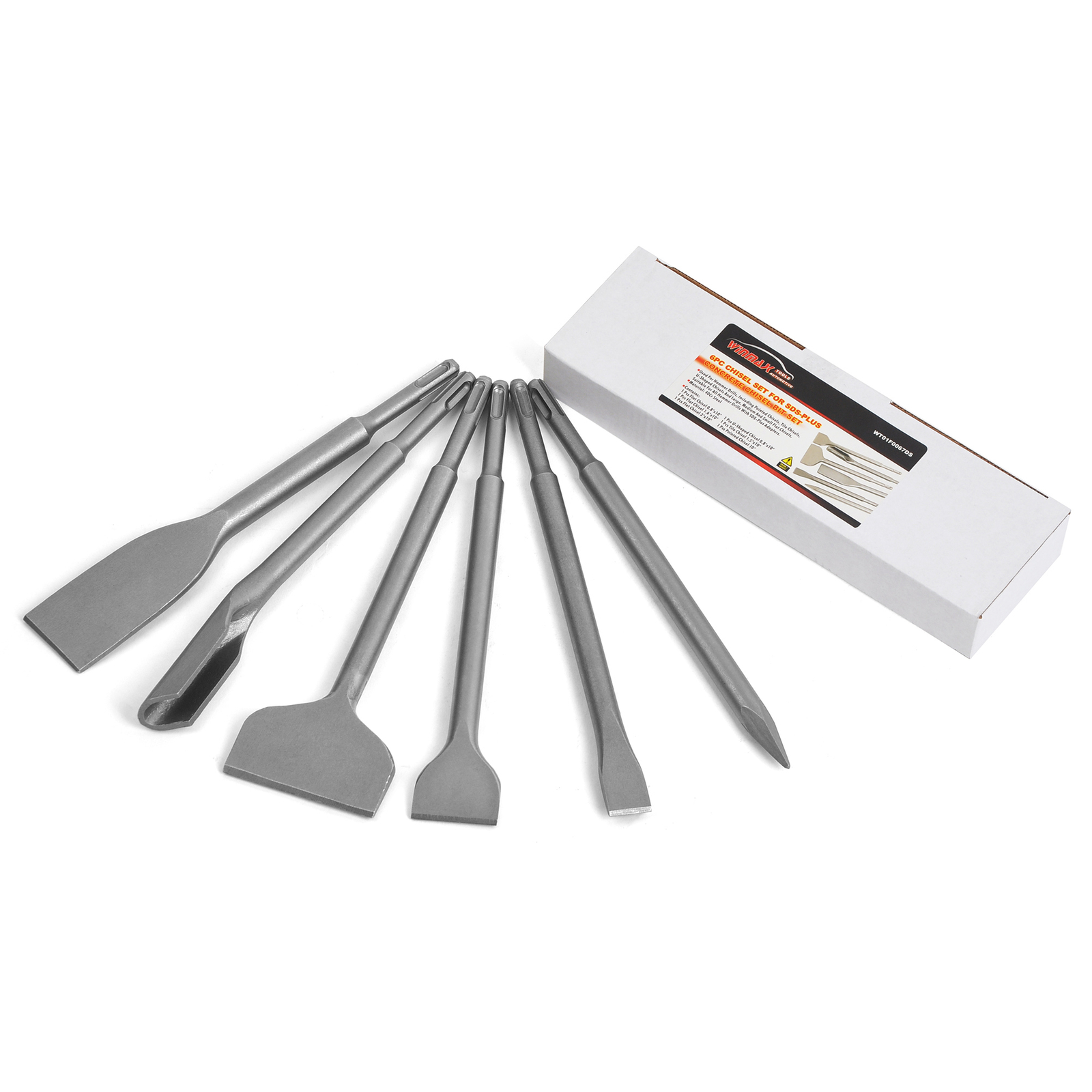 Chisel Kit Masonry Concrete Drill Bits, 40Cr Steel Rotary Hammer Tool 6 in 1 Set