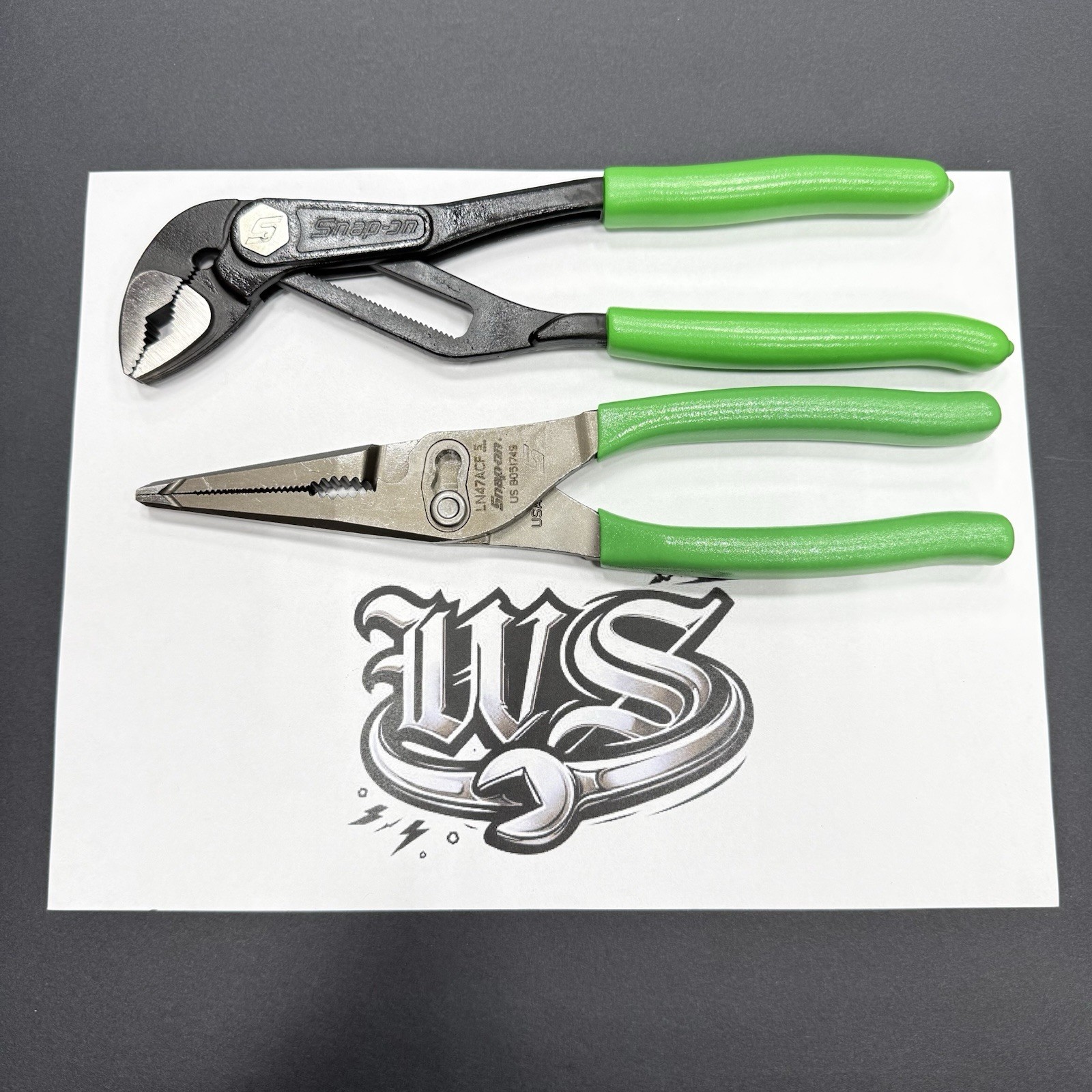 Snap-on Tools USA NEW 2pc GREEN Soft Grip Assorted Pliers Set LN47ACF AWPBX10