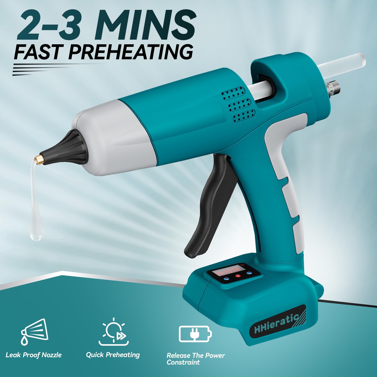HHieratic Cordless Hot Glue Gun for Makita 18V Battery,Craft Guns Blue