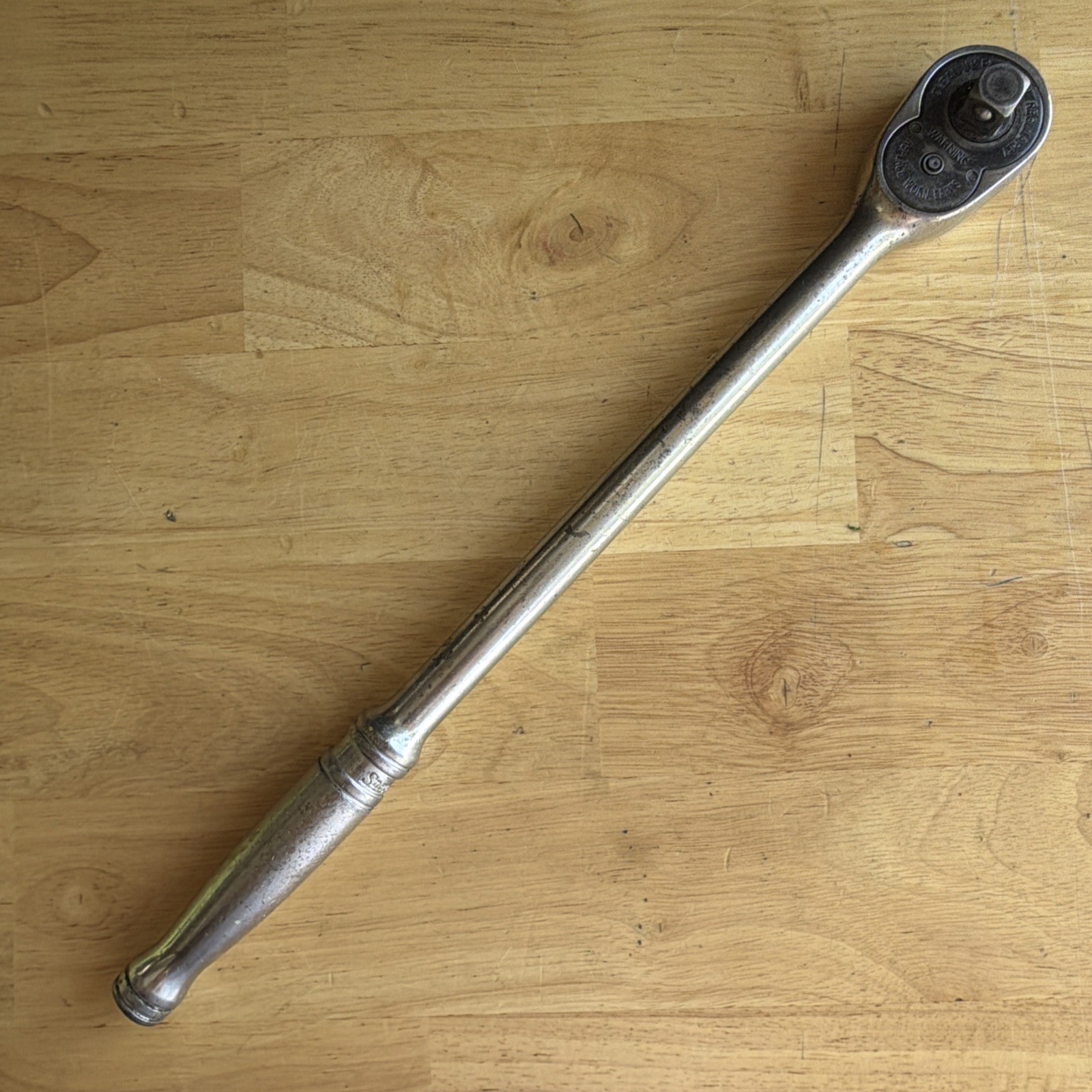 Snap On Tools 15″ Long Ratchet 1/2″ Drive Chrome Handle SL715 Vtg Made in USA