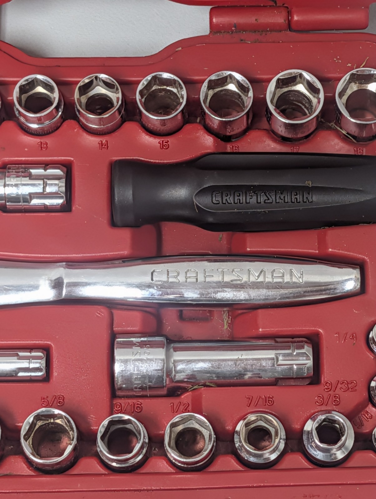 VTG Sears Craftsman 30pc Max Axess Socket Ratchet Tool Set Pass Thru Low Profile
