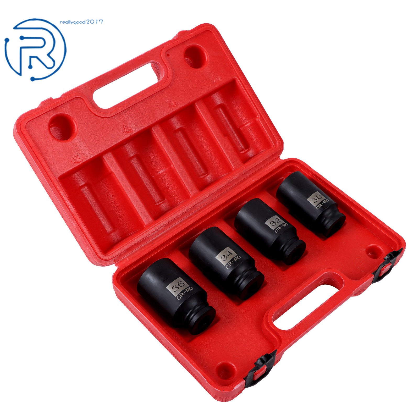 12 point 1/2″ Drive Deep Spindle Axle Nut Socket Set MM 30mm 32mm 34mm 36mm 4pcs