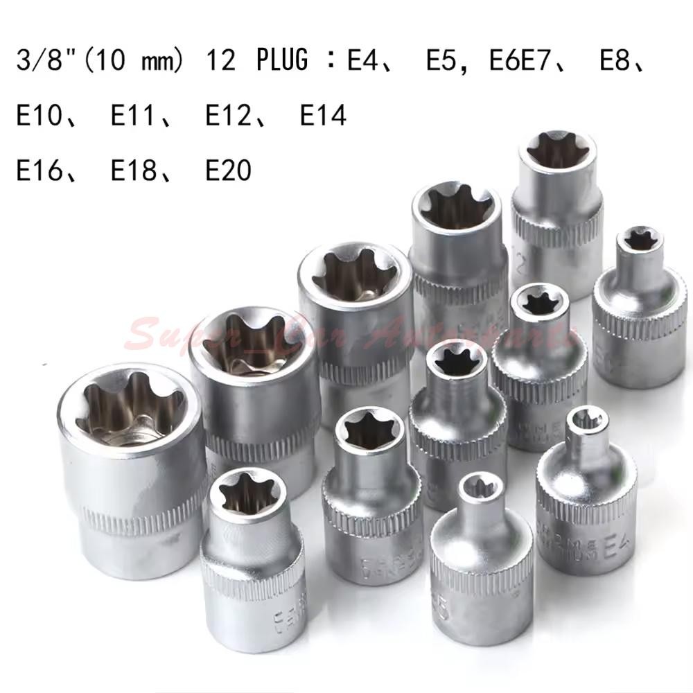 34pcs Torx Star Sockets & Bit Set Male Female E-torx Security Bits 3/8 Drive