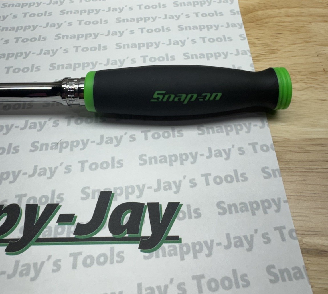 Snap-on Tools USA NEW 3/8″ Drive GREEN Soft Grip LONG Fixed Head Ratchet FHL80G