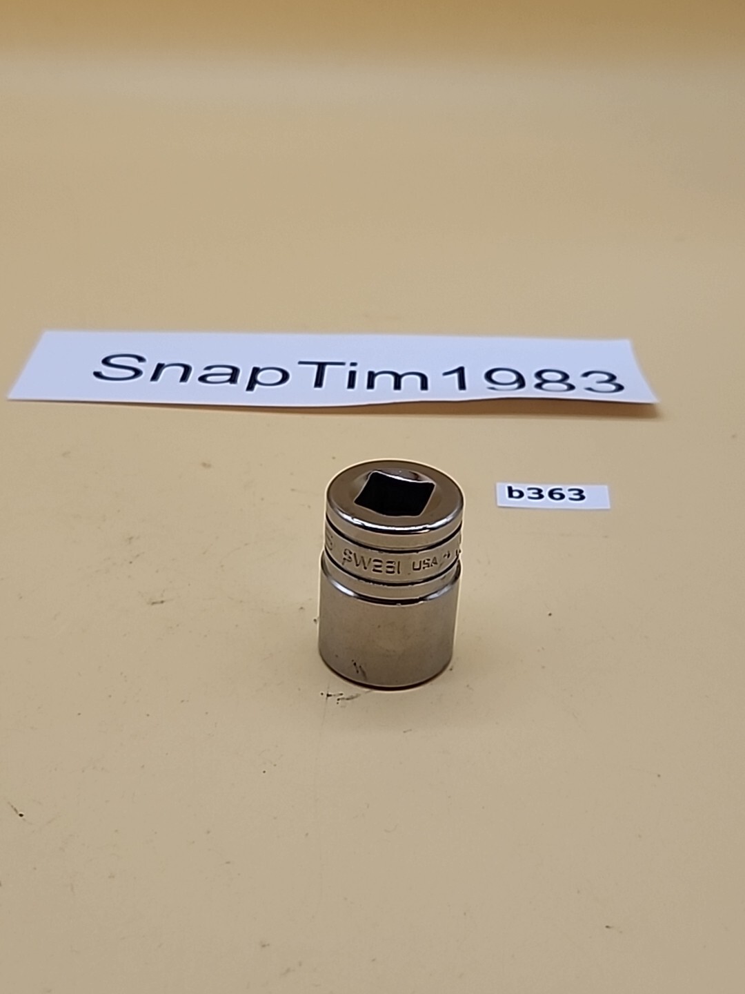 Snap- On Tool 13/16″ SAE Flank Drive Shallow Socket 1/2″ Drive 12pt SW261 USA