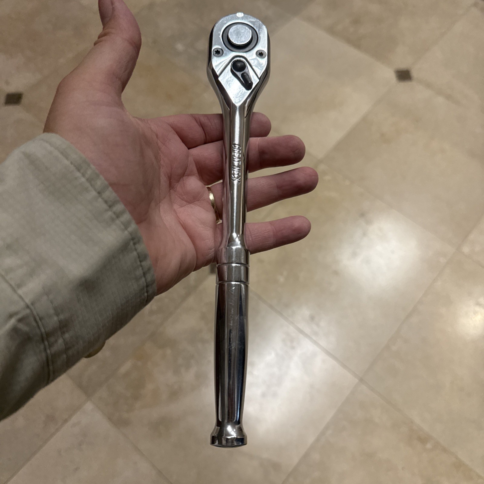 Vintage Husky Tools 1/2” Drive Quick Release Ratchet Chrome USA A+++