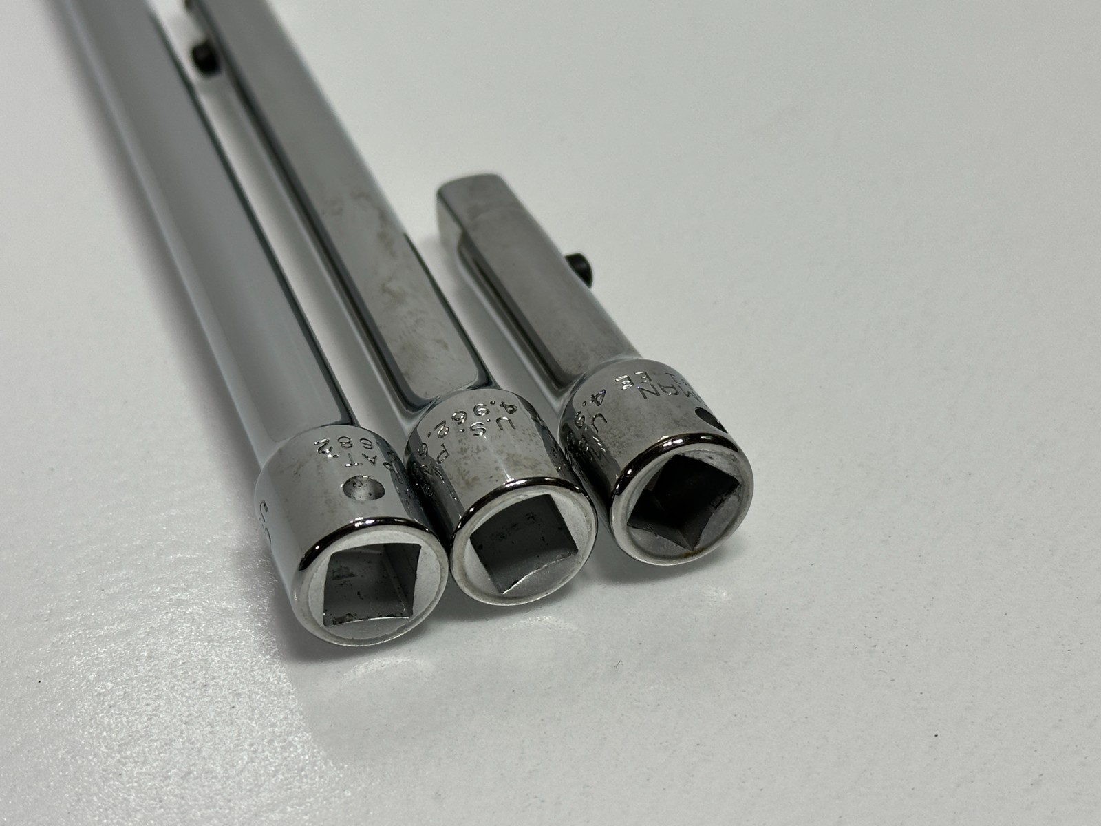 Craftsman USA 3pc EE 3/6/10” 3/8″ Dr. PUSH BUTTON Locking Extension Bar Set RARE