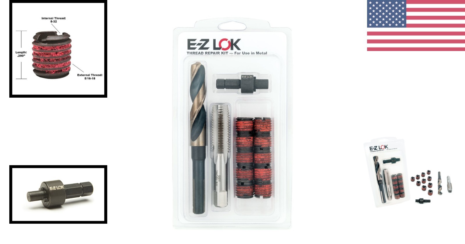 8-32 Carbon Steel Threaded Inserts – Complete Repair Kit for Metal Applications
