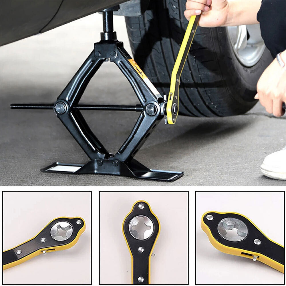 Car Scissor Jack Ratchet Wrench Tire Wheel Lug Handle Labor-saving Repair Tool