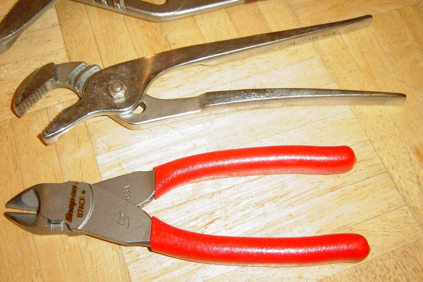 SNAP ON & BLUE-POINT TOOLS 3 PIECE DIAGONAL, 9 & 16 INCH ADJUSTABLE JAW PLIERS