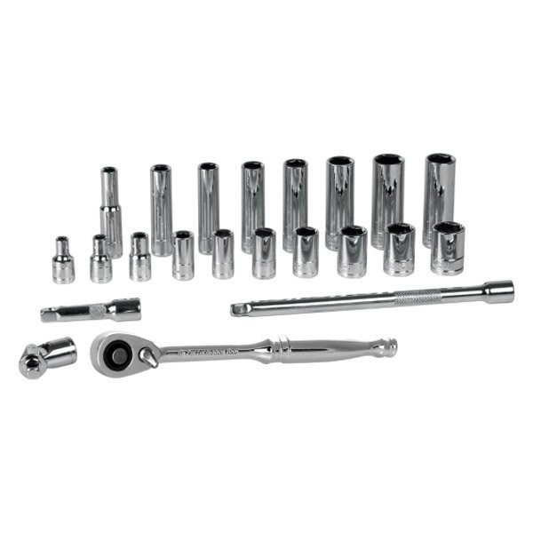 Performance Tool 1/4″ Drive SAE Ratchet & Socket Set, 22 Pieces