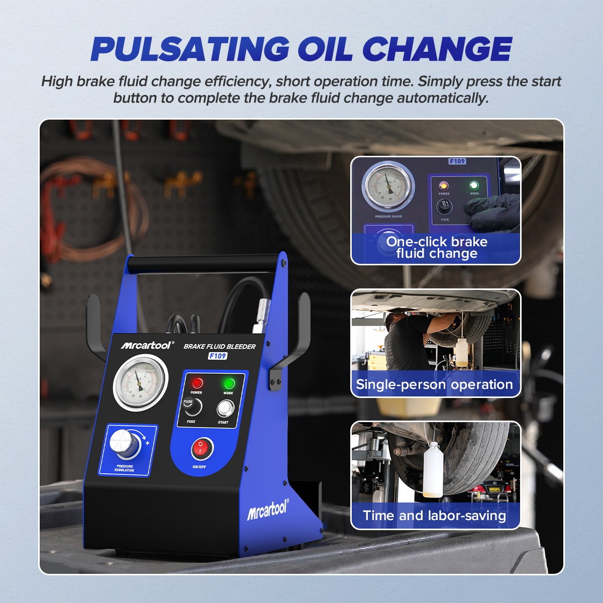 Electric Brake Bleeder Machine 0.7-2.5 Bar & 17Pcs Master Cylinder Bleeder Tool