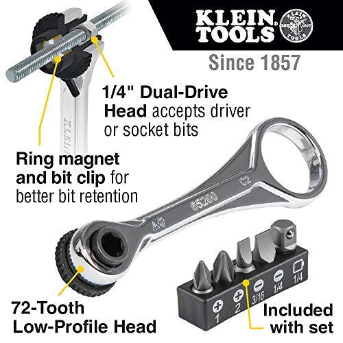 Klein Tools 65200 Ratchet Set, 5-Piece Mini Ratchet Set with Phillips, Slotted