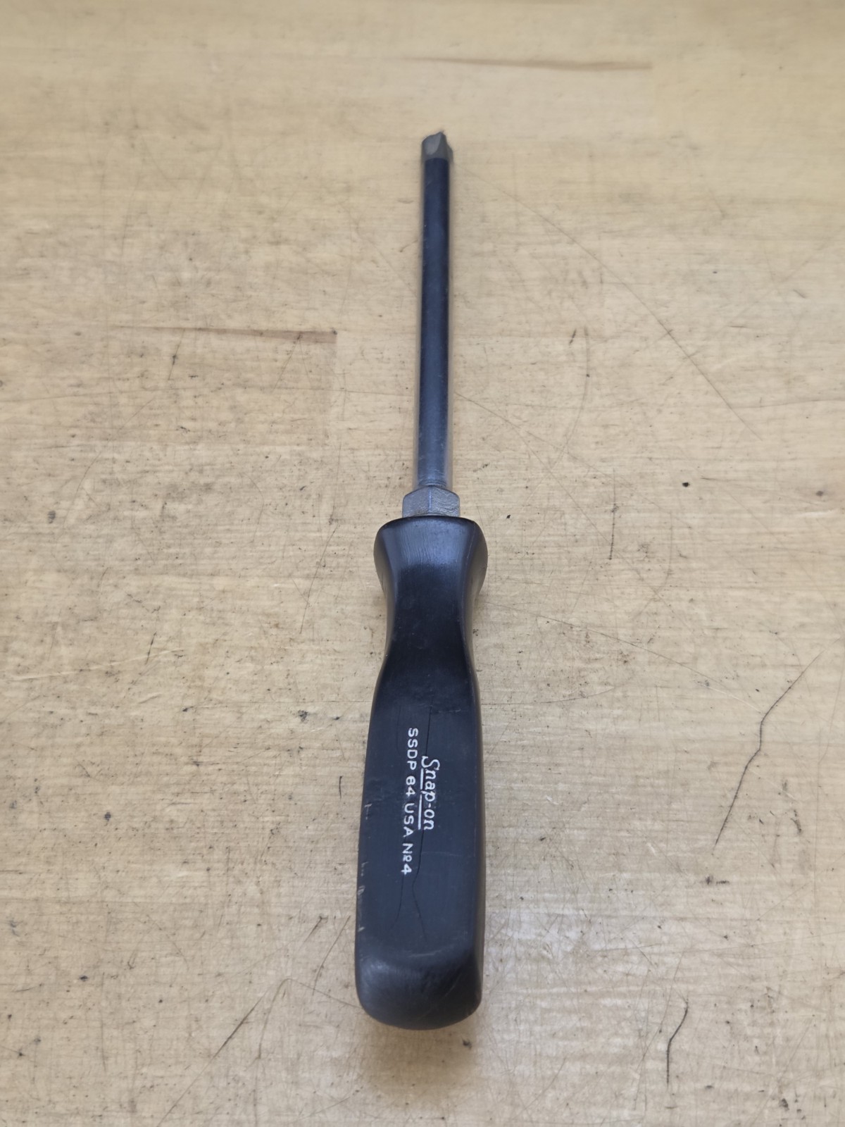 Vintage Snap On SSDP64-#4 Phillips Tip X 6″ Long Blade Black Handle Screwdriver