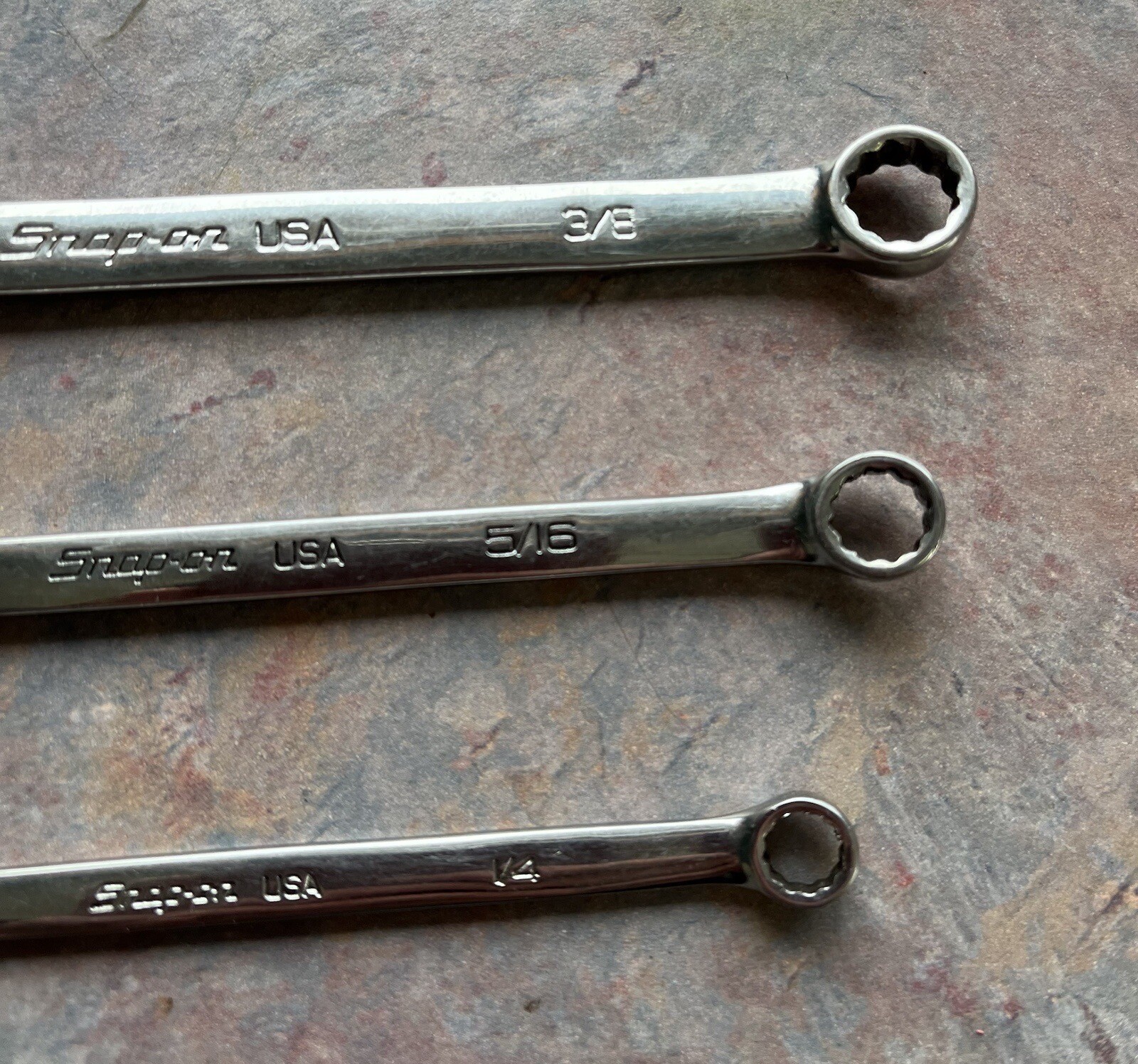 SOEX01 Snap On 13 Pc 12-Point SAE Flank Drive Combination Wrench Set 1/4”-15/16”