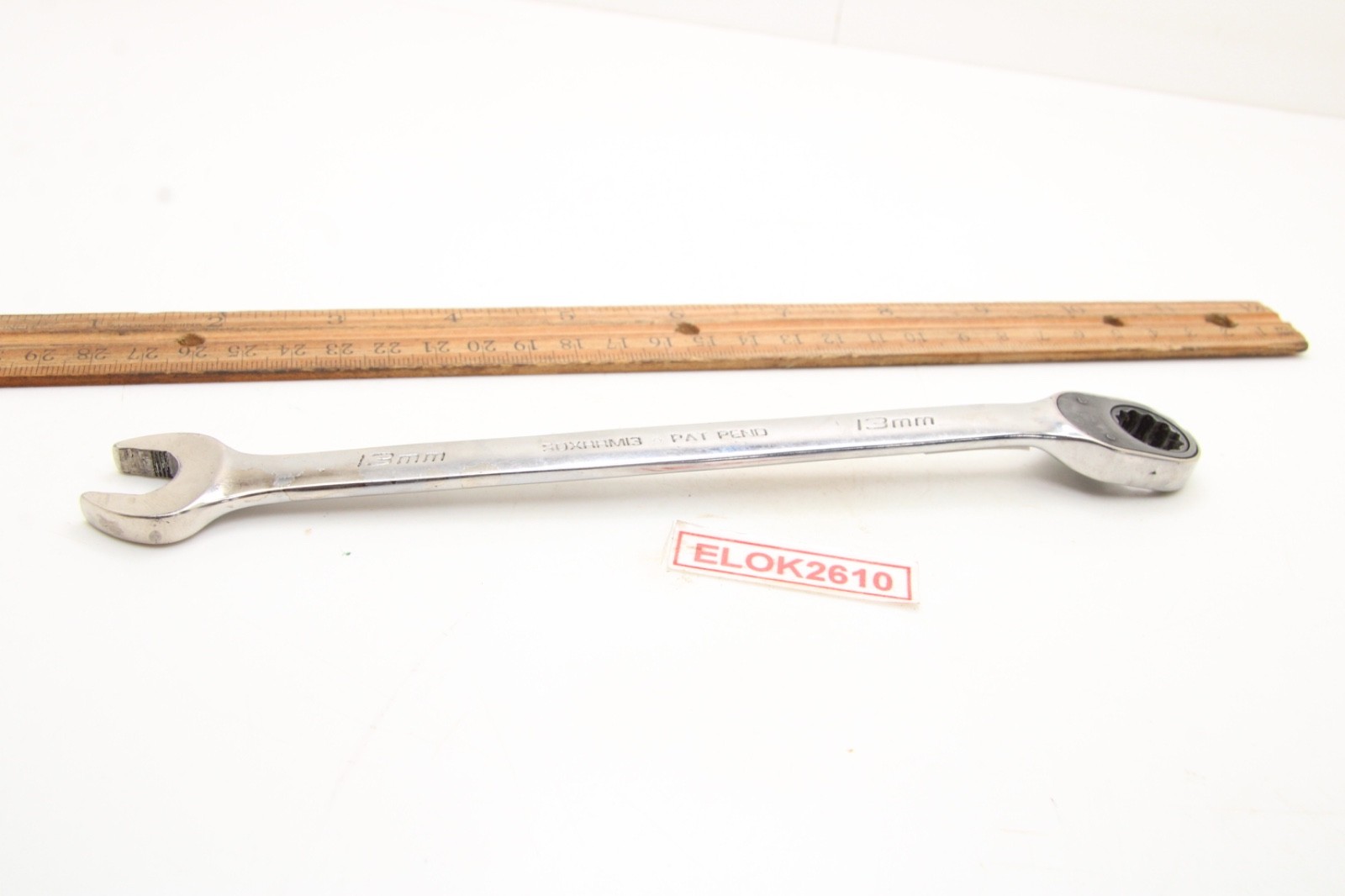 Snap-on SOXRRM13 13mm 12 Point Metric Ratcheting Combination Wrench 8.5″ USA