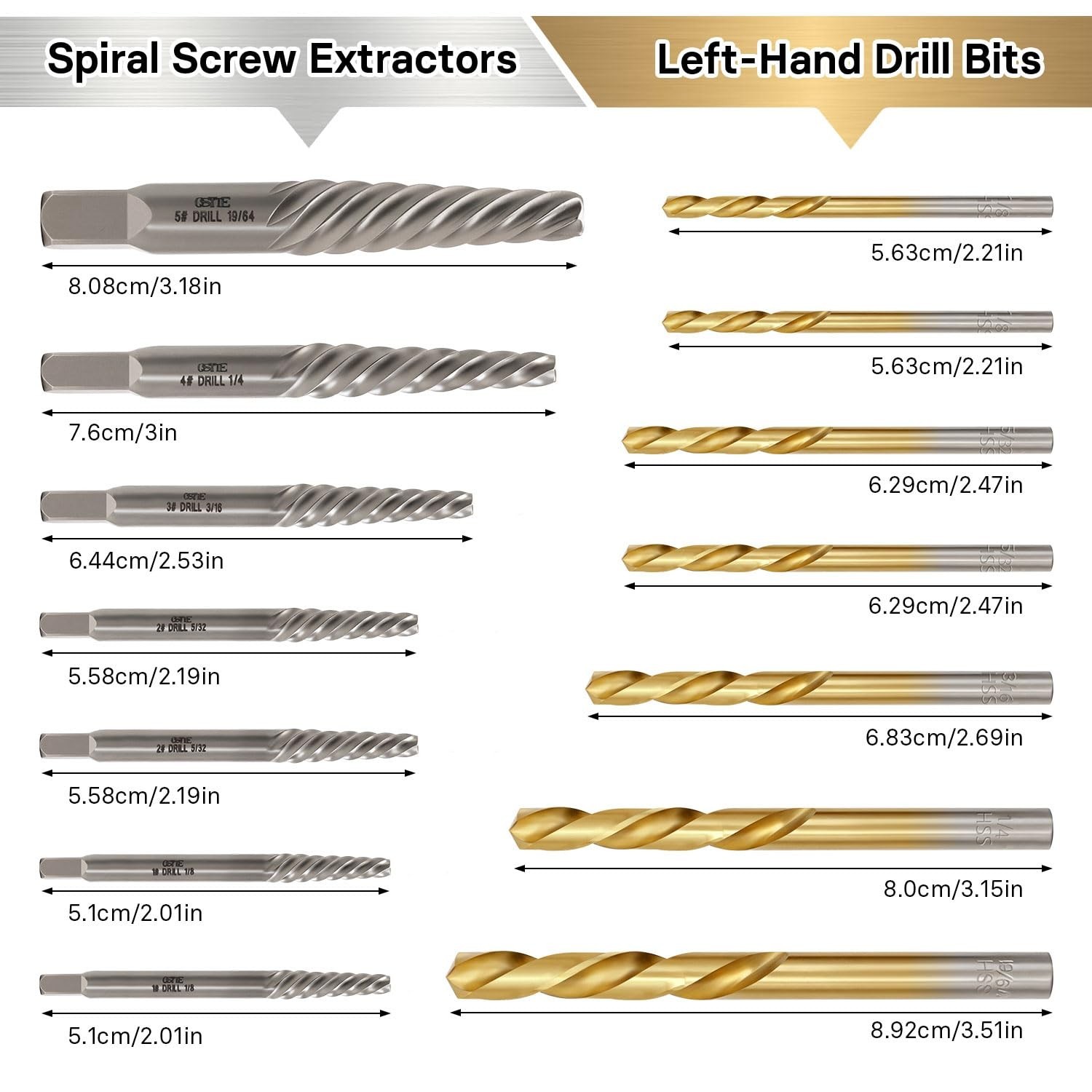 14-Piece Screw/Bolt Extractor Kit – Heavy Duty HSS & Cr-Mo Steel for Stripped…