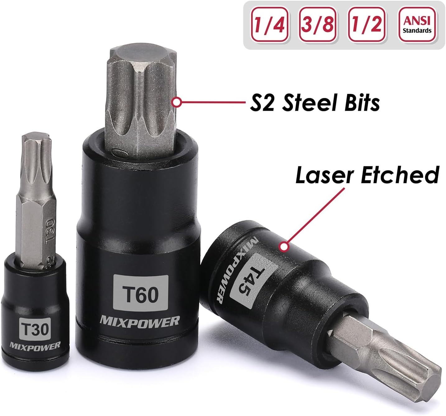 25-Piece Torx Bit and E-Torx Socket Set for Automotive and Industrial Use