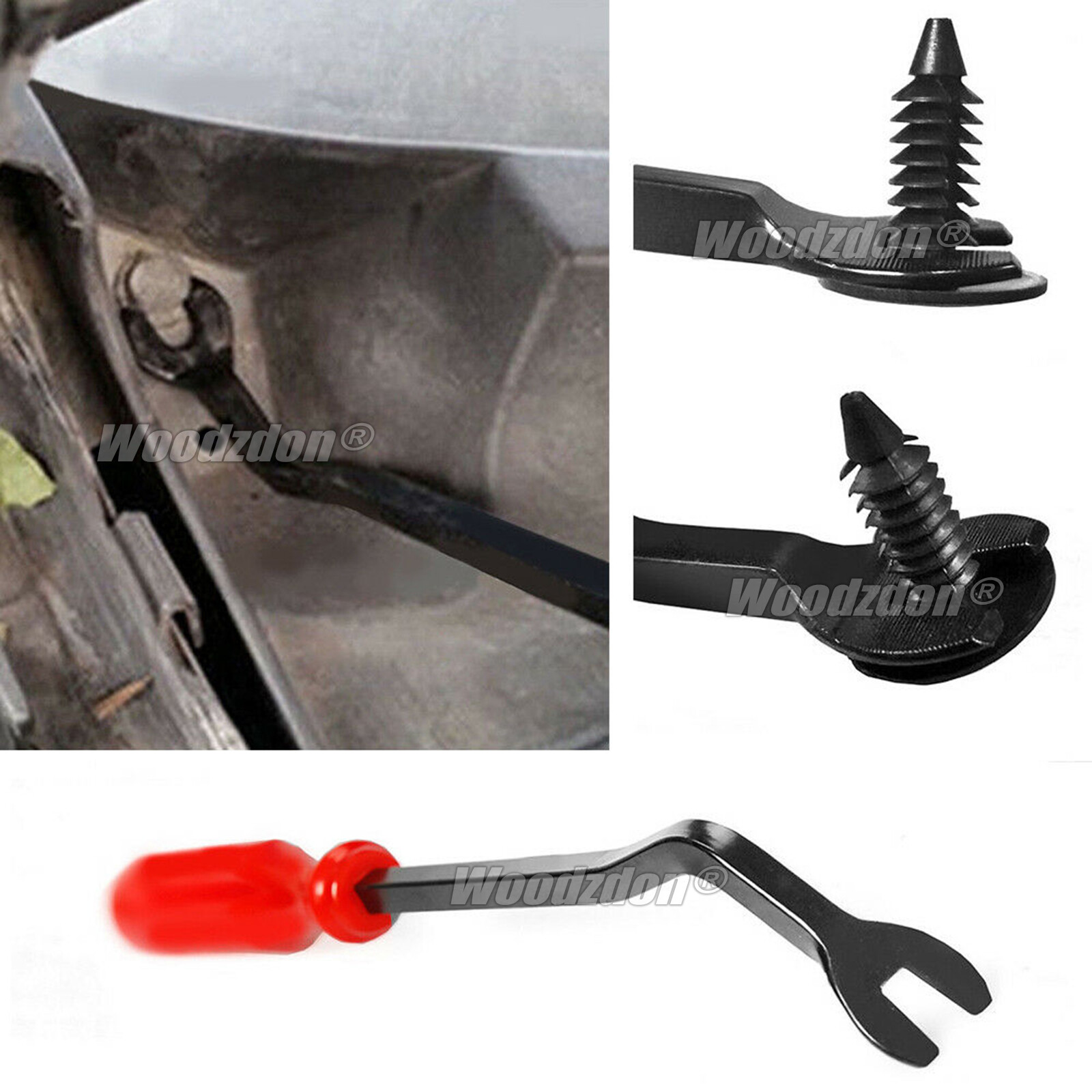 3pcs Car Door Panel Clip Pliers Trim Removal Fastener Puller Repair Pry Tool Kit