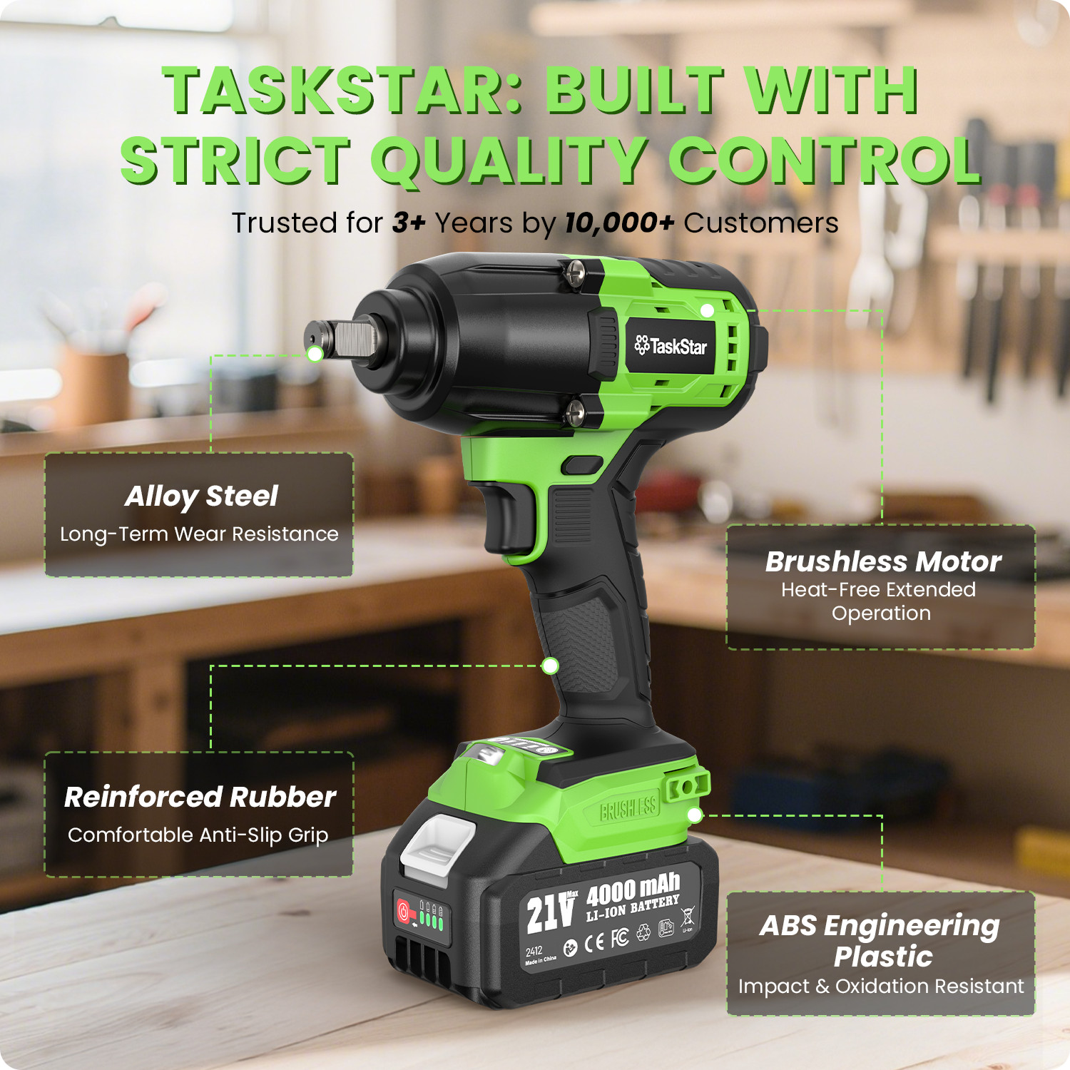 Cordless 3/8″ Ratchet Wrench 70NM ,1/2″ Impact Wrench 1000Nm 738ft-lbs Combo kit