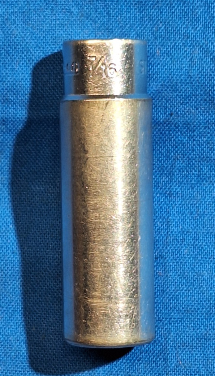 Snap On Vintage 1961 1/4″ Drive 7/16″ 6PT SAE Deep Chrome Socket STM-14