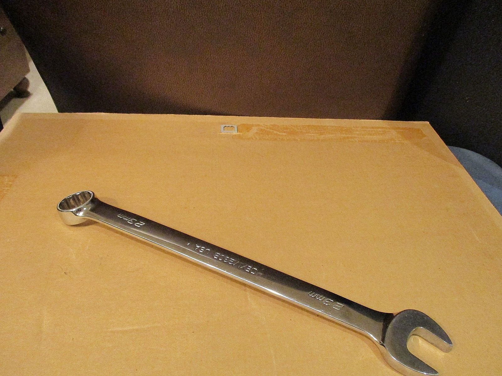 SNAP ON CROME 23mm OPEN END & 12POINT WRENCH # OEXM230B USA