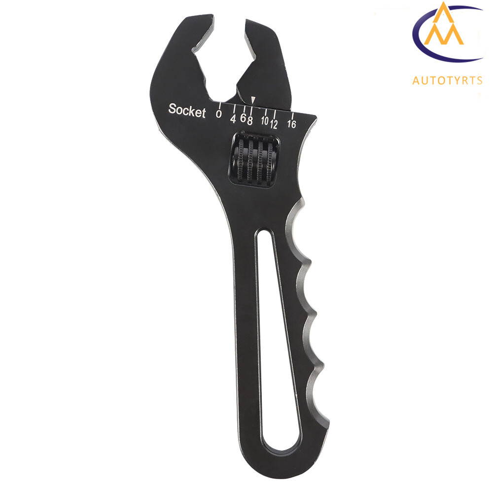 Adjustable Wrench Black Aluminum Tool Spanner 3AN – 16AN for Hose End Fitting