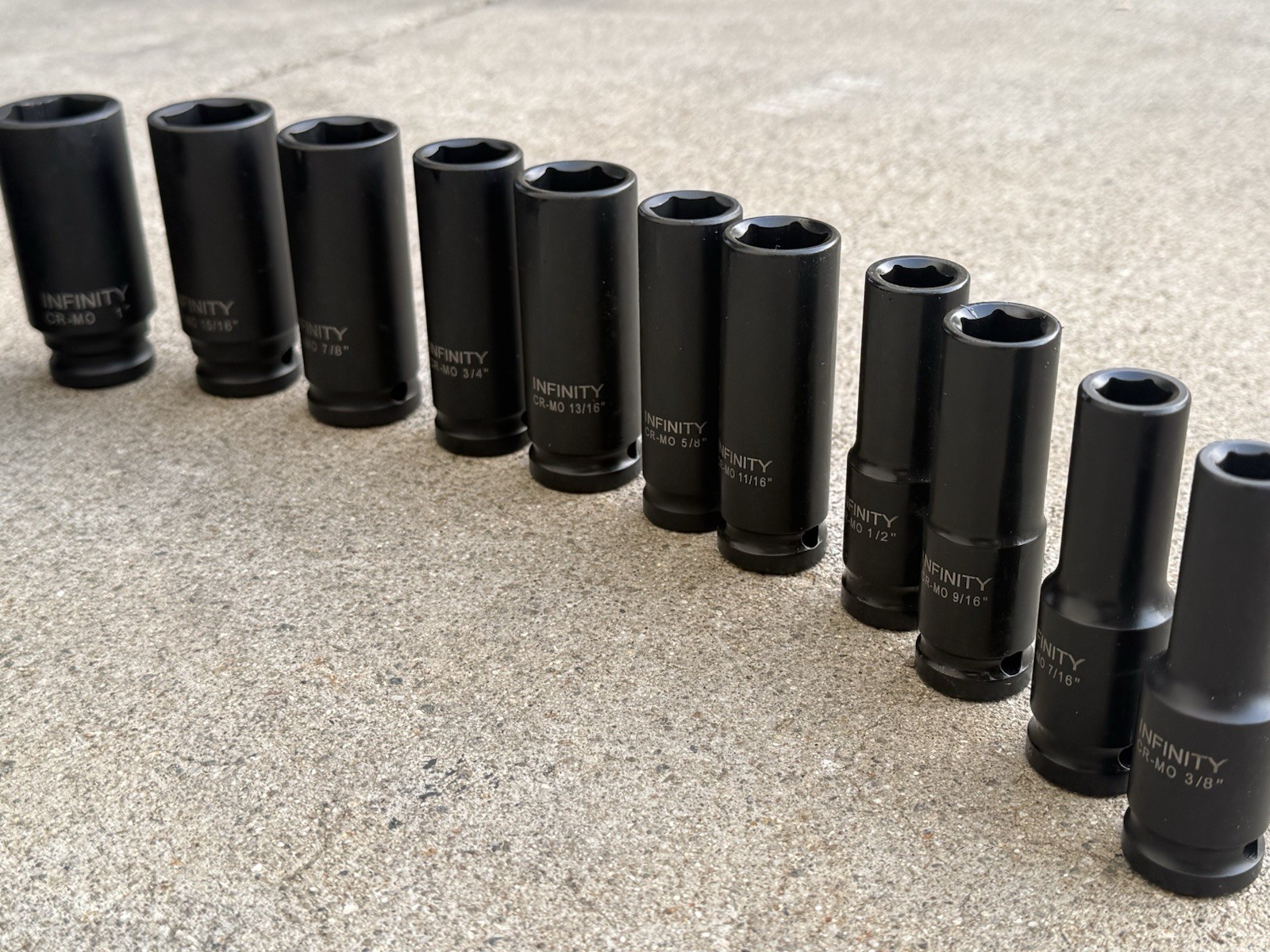 24pcs SAE & MM (Metric) 1/2″ Drive 6pt. Air Deep Impact Sockets Set