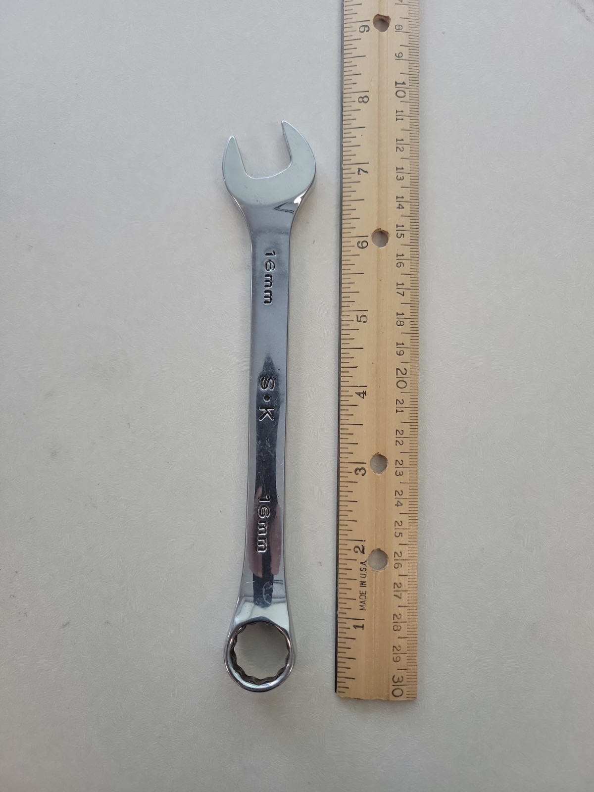 SK Hand Tools 88316 16 mm – 12 point SuperKrome Regular Combination Wrench USA