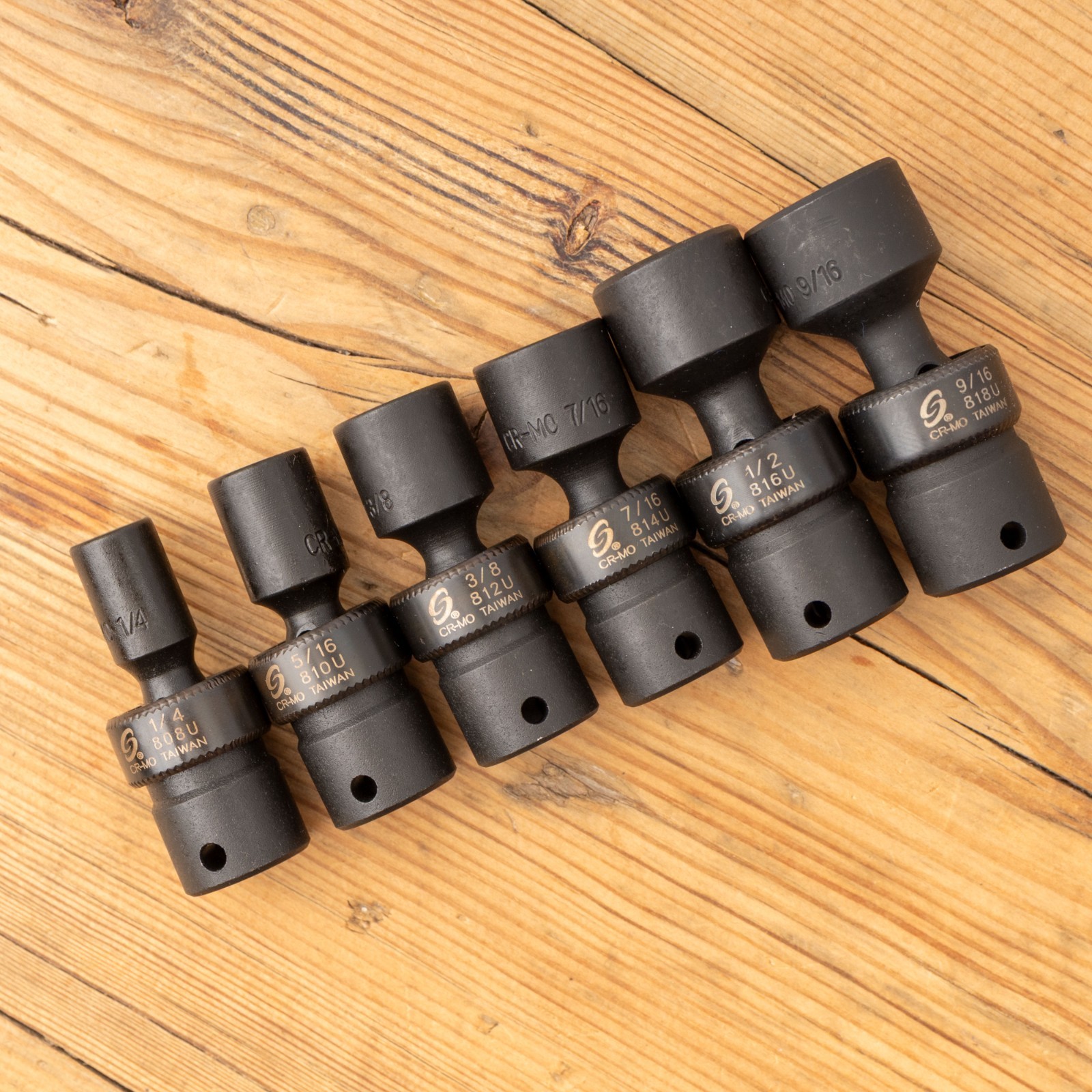 Sunex 1/4″ Impact Swivel Universal Joint Socket Set Imperial SAE 1/4″ – 9/16″