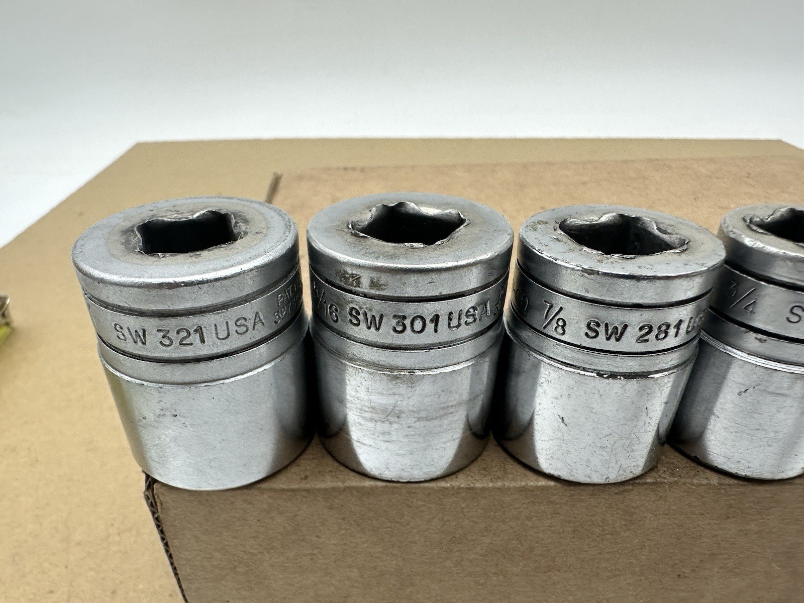 Snap-On Socket Set 1/2″ Drive 1/2″ to 1″ 8 Pcs SW161 – SW321 Vintage Made USA