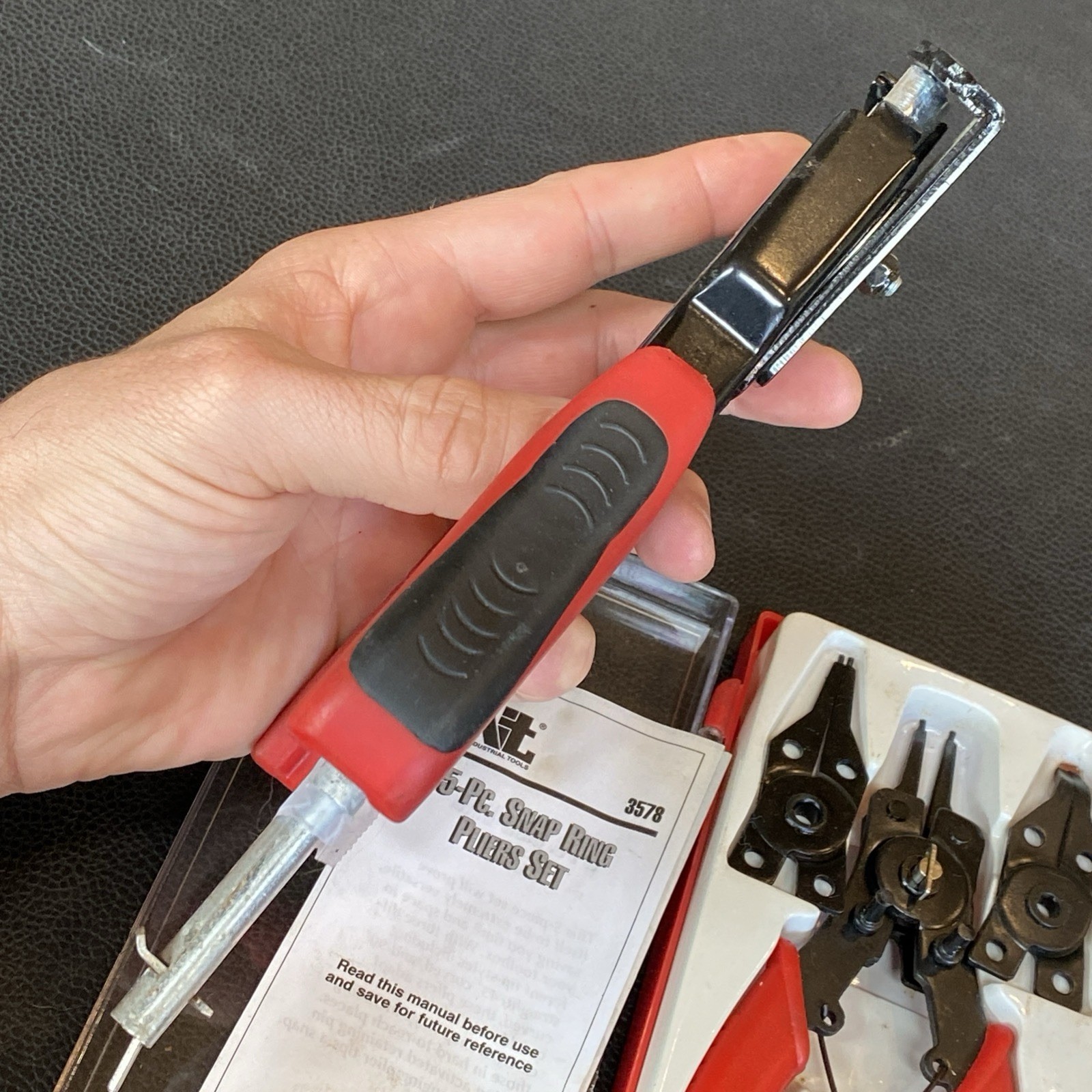Mit 5 PC Tip Snap Ring Pliers & Spring Loaded Hog Ring Pliers Kit Set Lot Tools